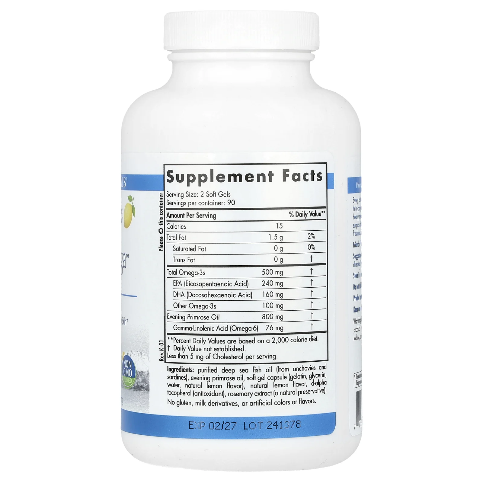 Nordic Naturals, Balanced Omega, со вкусом лимона, 830 мг, 180 мягких желатиновых капсул