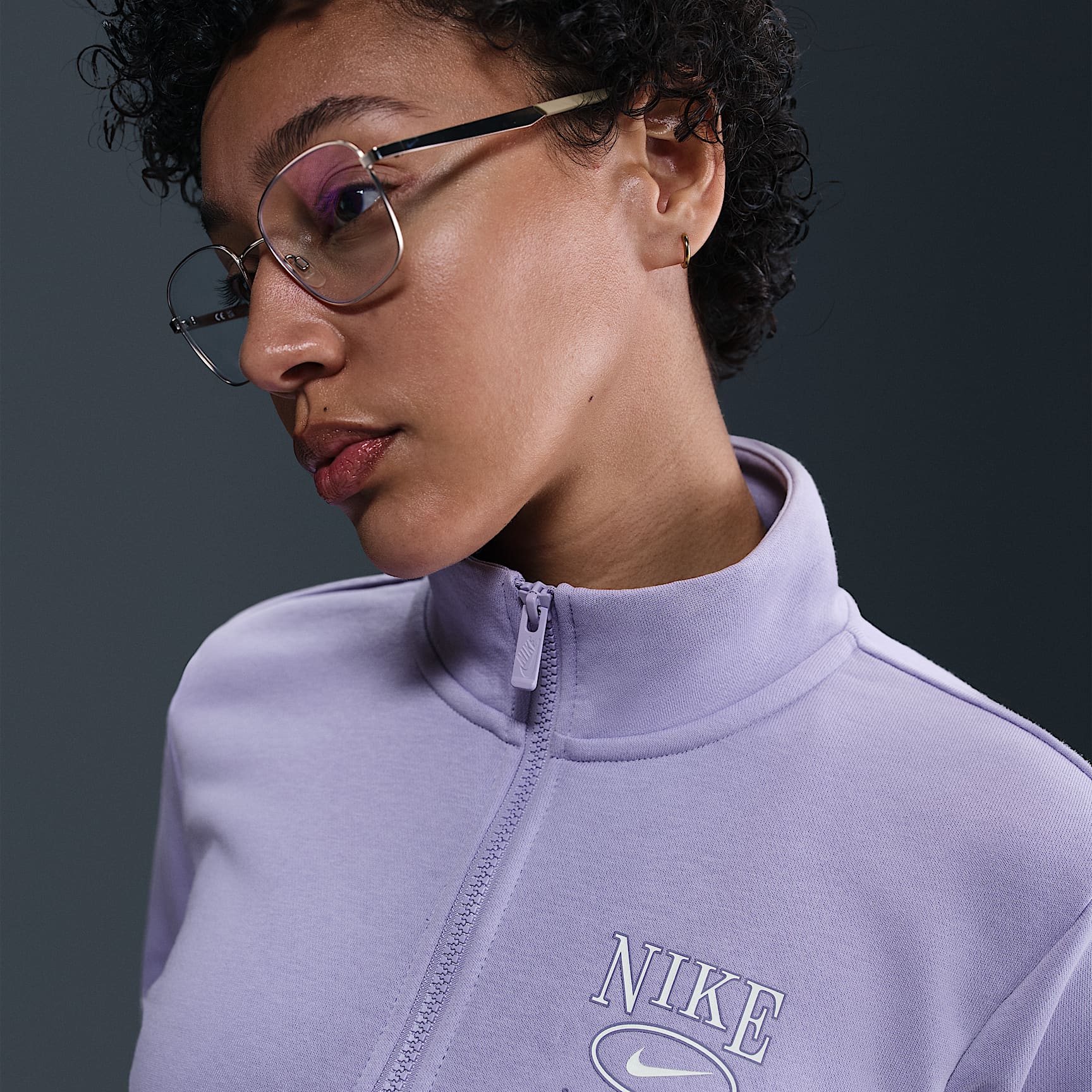 Nike Sportswear Club Fleece Women's Mock-Neck 1/2-Zip Graphic Top