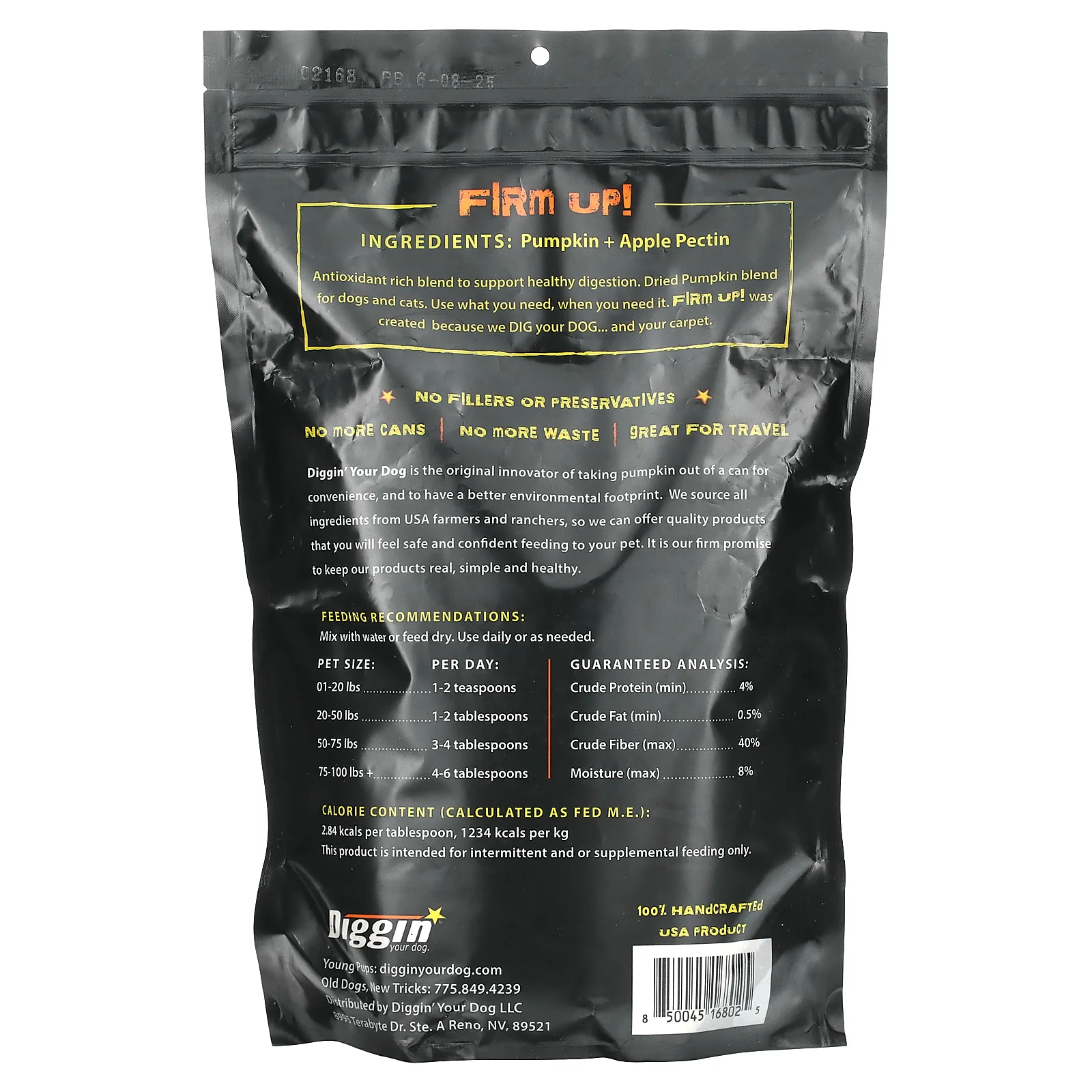 Diggin your dog, Firm Up! Помощь пищеварению, тыква, 454 г (16 унций)