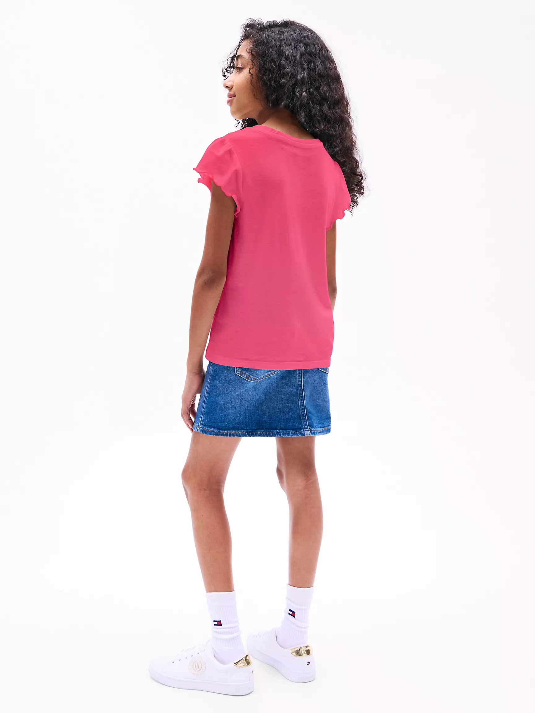 Топ для девочек Tommy Hilfiger, Детская футболка с рукавами-воланами