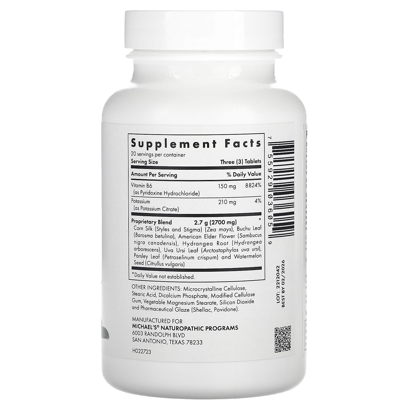 Michael's Naturopathic, Water Balance Factors, 60 вегетарианских таблеток