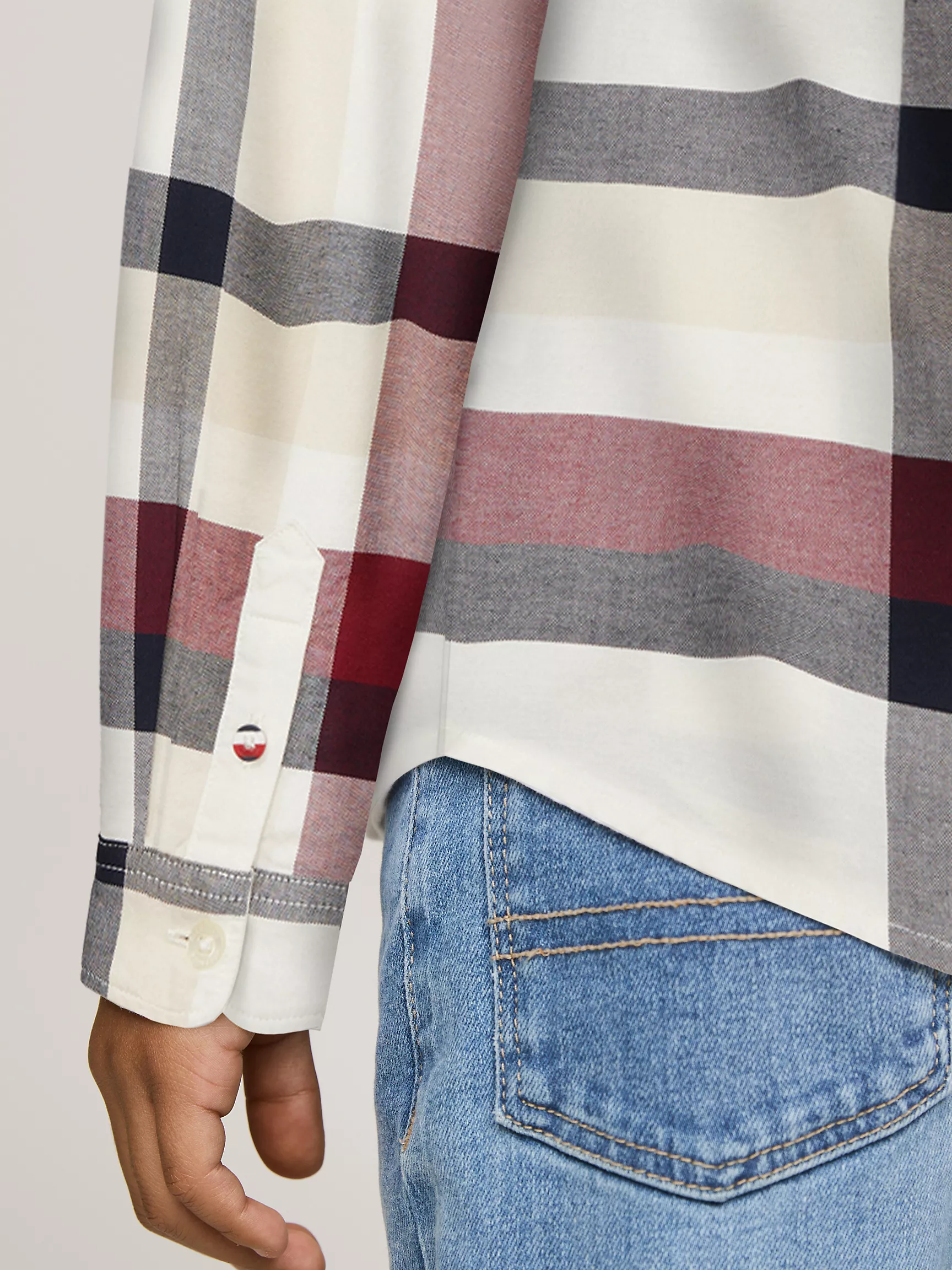 Рубашка для мальчика Tommy Hilfiger, Детская клетчатая рубашка с длинным рукавом и эластичностью