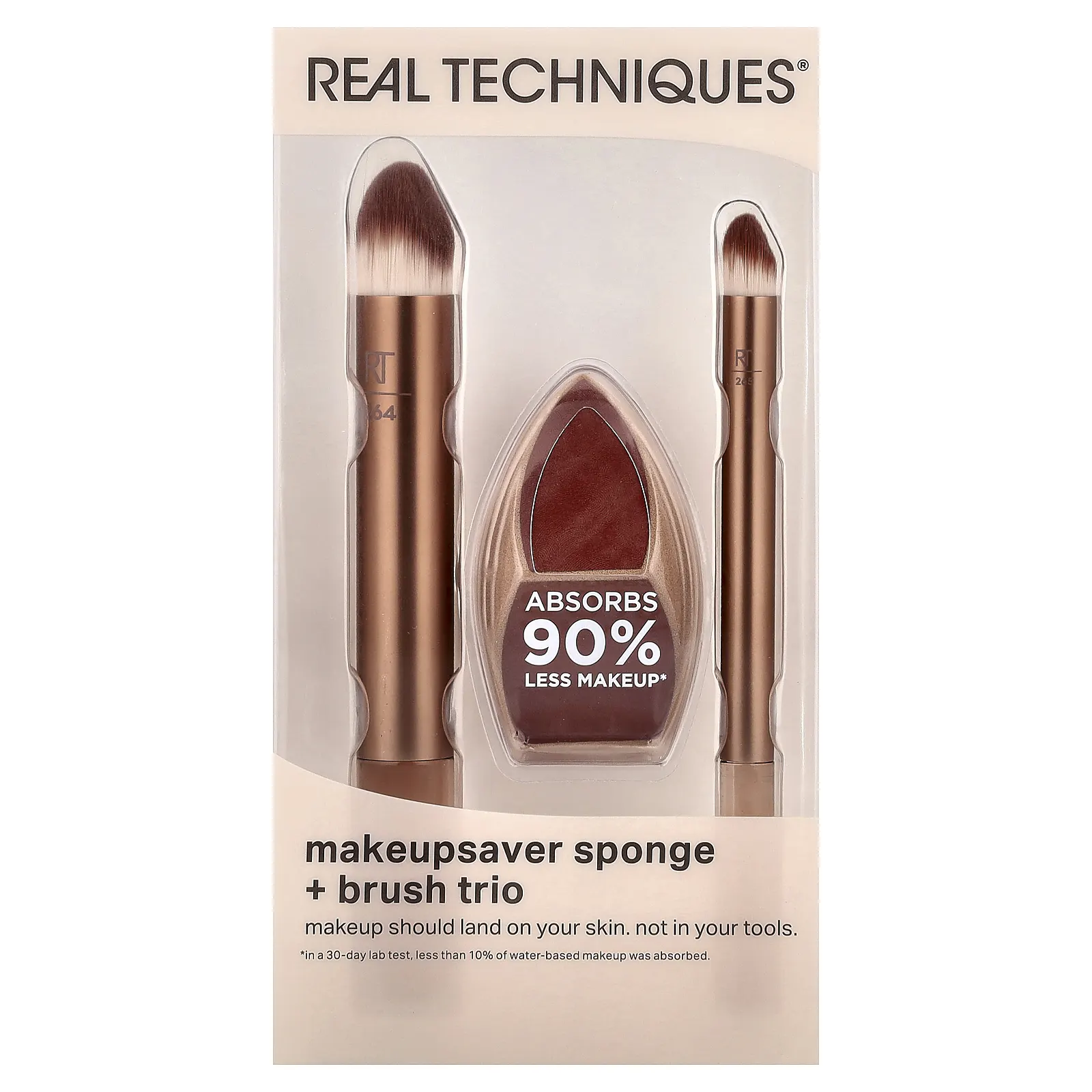 Real Techniques, Makeupsaver, спонж и кисть для макияжа, набор из 3 предметов