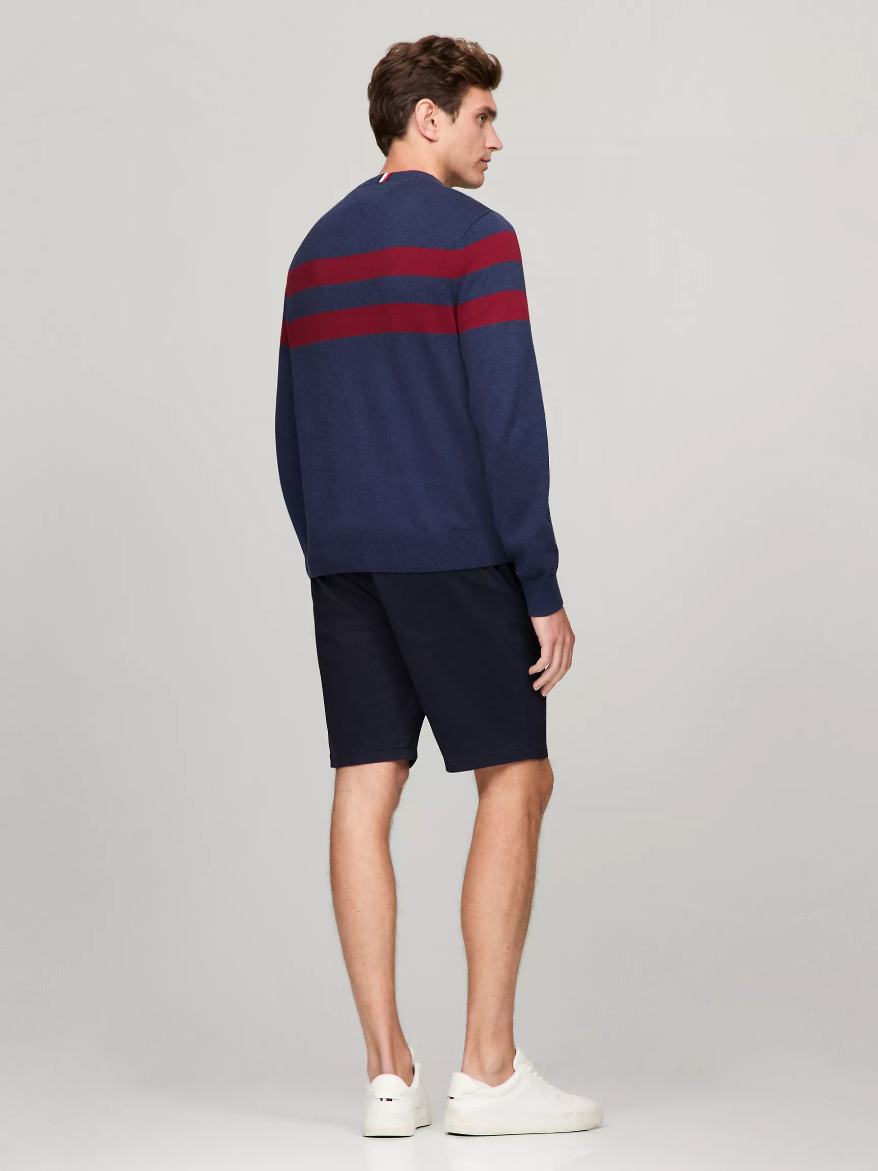 Мужской свитер Tommy Hilfiger, Свитер с двойной полоской и круглым вырезом