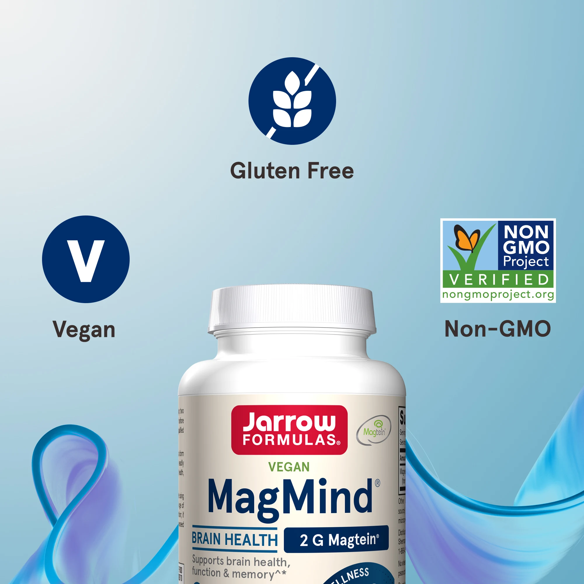 Jarrow Formulas, MagMind, магний, 90 вегетарианских капсул