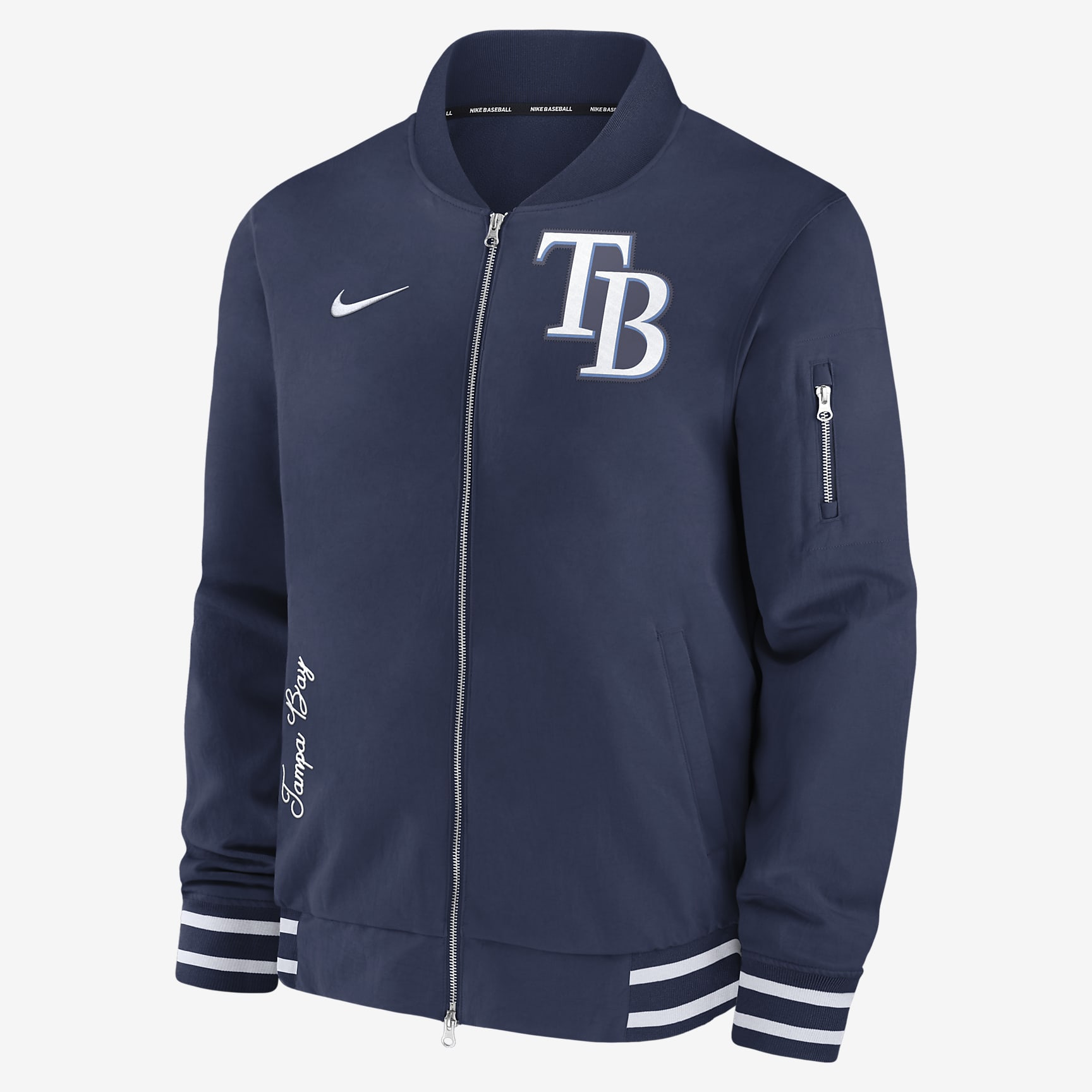 Tampa Bay Rays Authentic Collection Men's Nike MLB Full-Zip Bomber Jacket