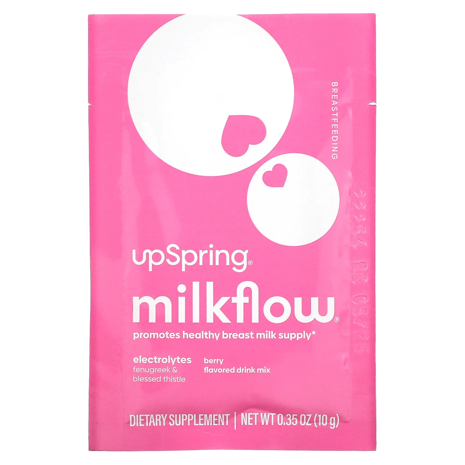 UpSpring, MilkFlow, электролиты, пажитник и кникус, напиток со вкусом ягод, 16 пакетиков по 10 г (0,35 унции)
