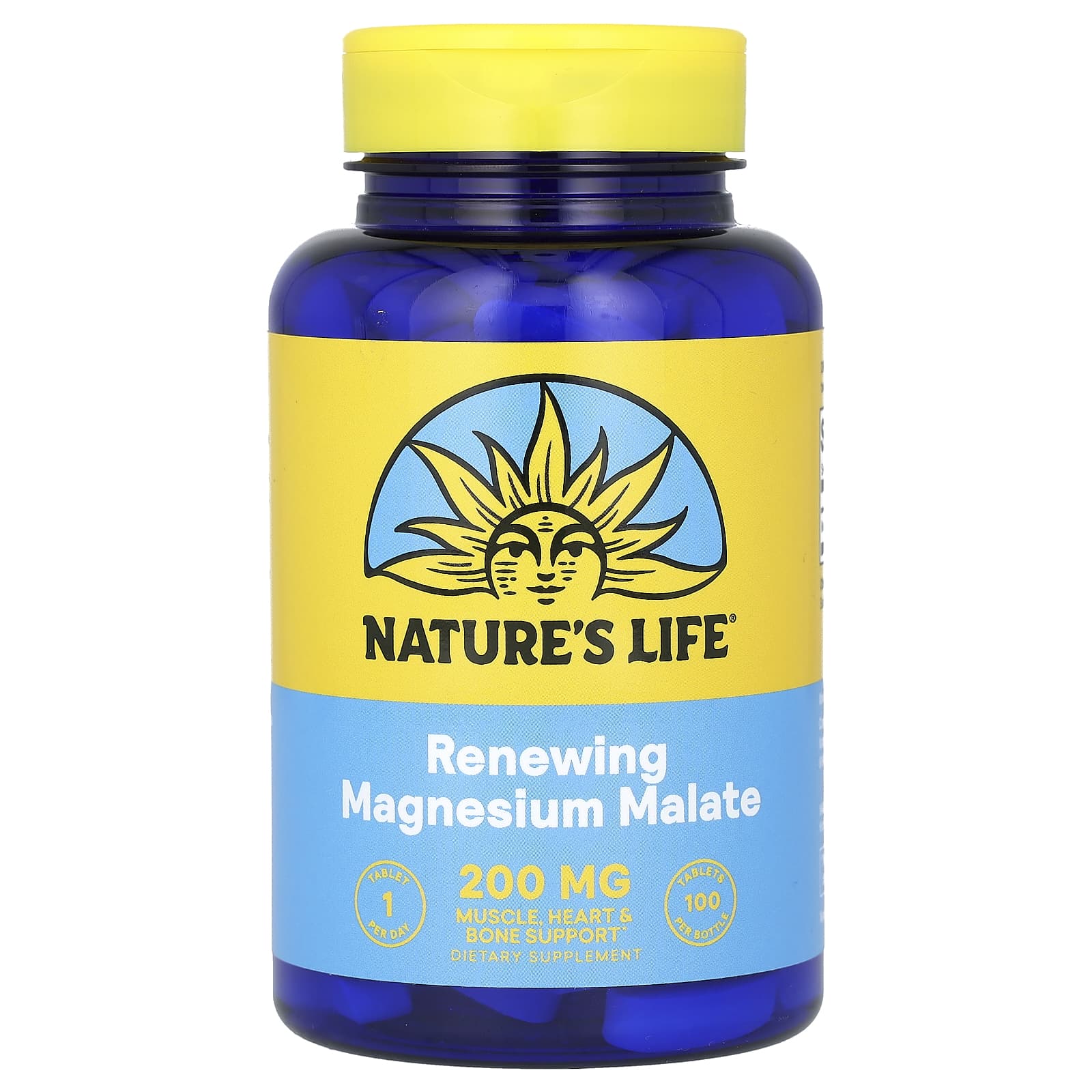 Nature's Life, Magnesium Malate (Малат магния), 1300 мг, 100 таблеток