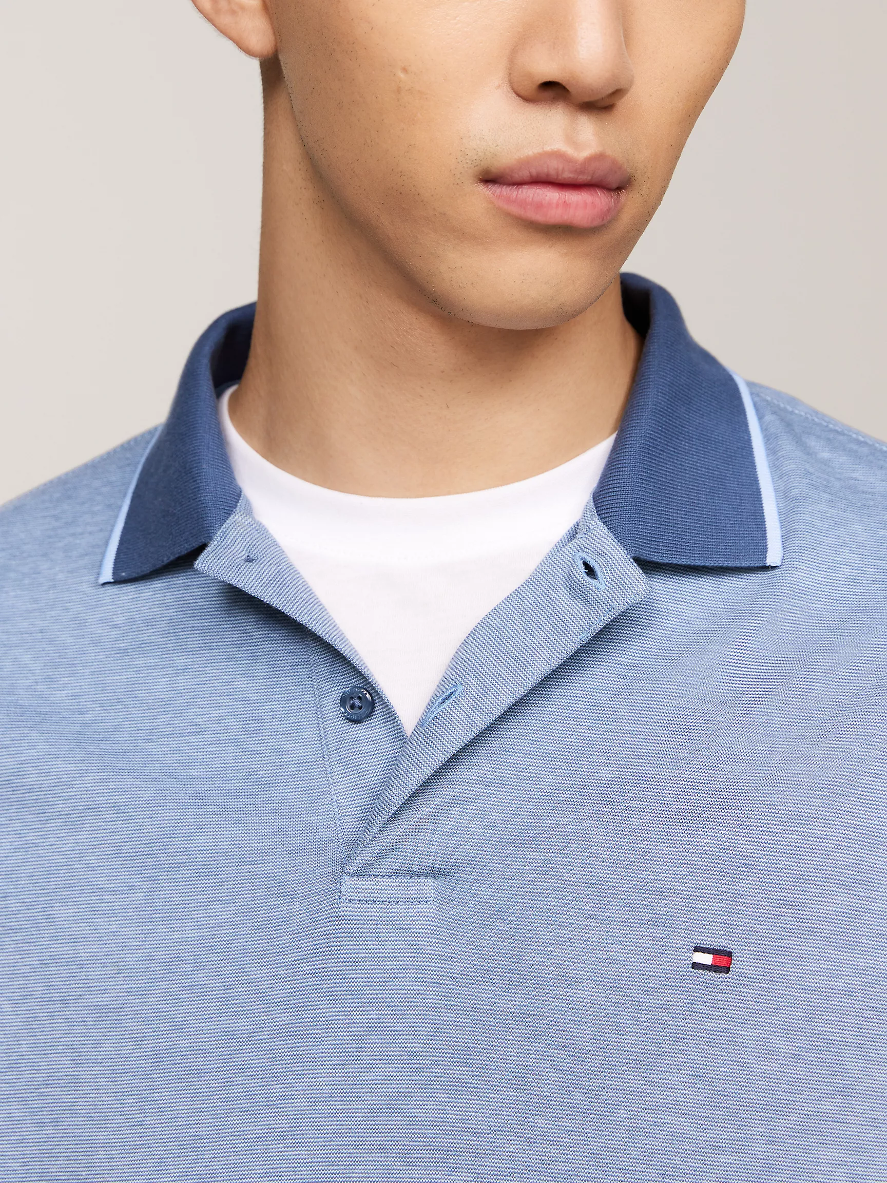 Мужское поло Tommy Hilfiger, Двухцветное трикотажное поло стандартного кроя