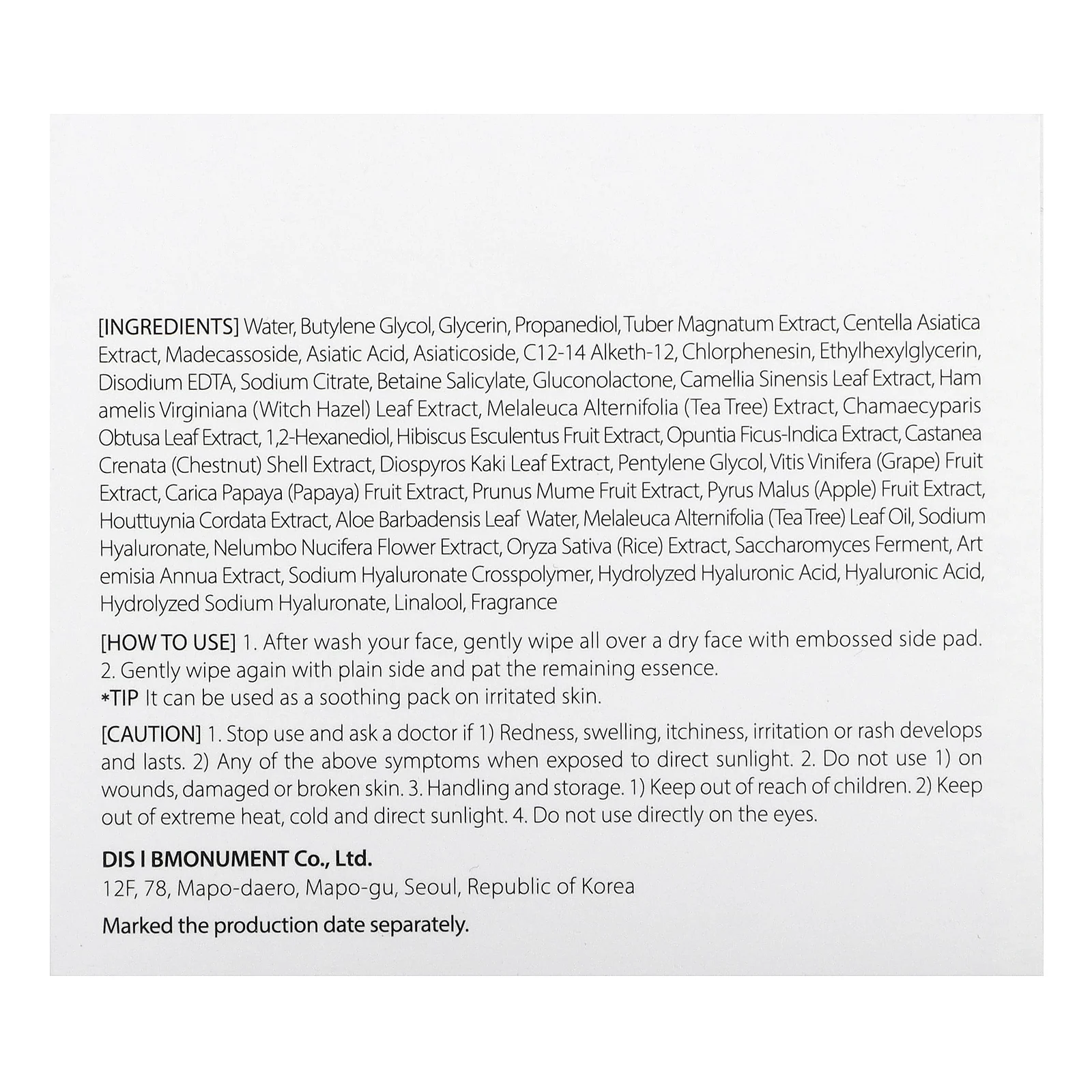 d'Alba, Daily Mild Cica Calming Pad, успокаивающие диски для ежедневного использования, 50 шт., 165 мл (5,57 жидк. унции)