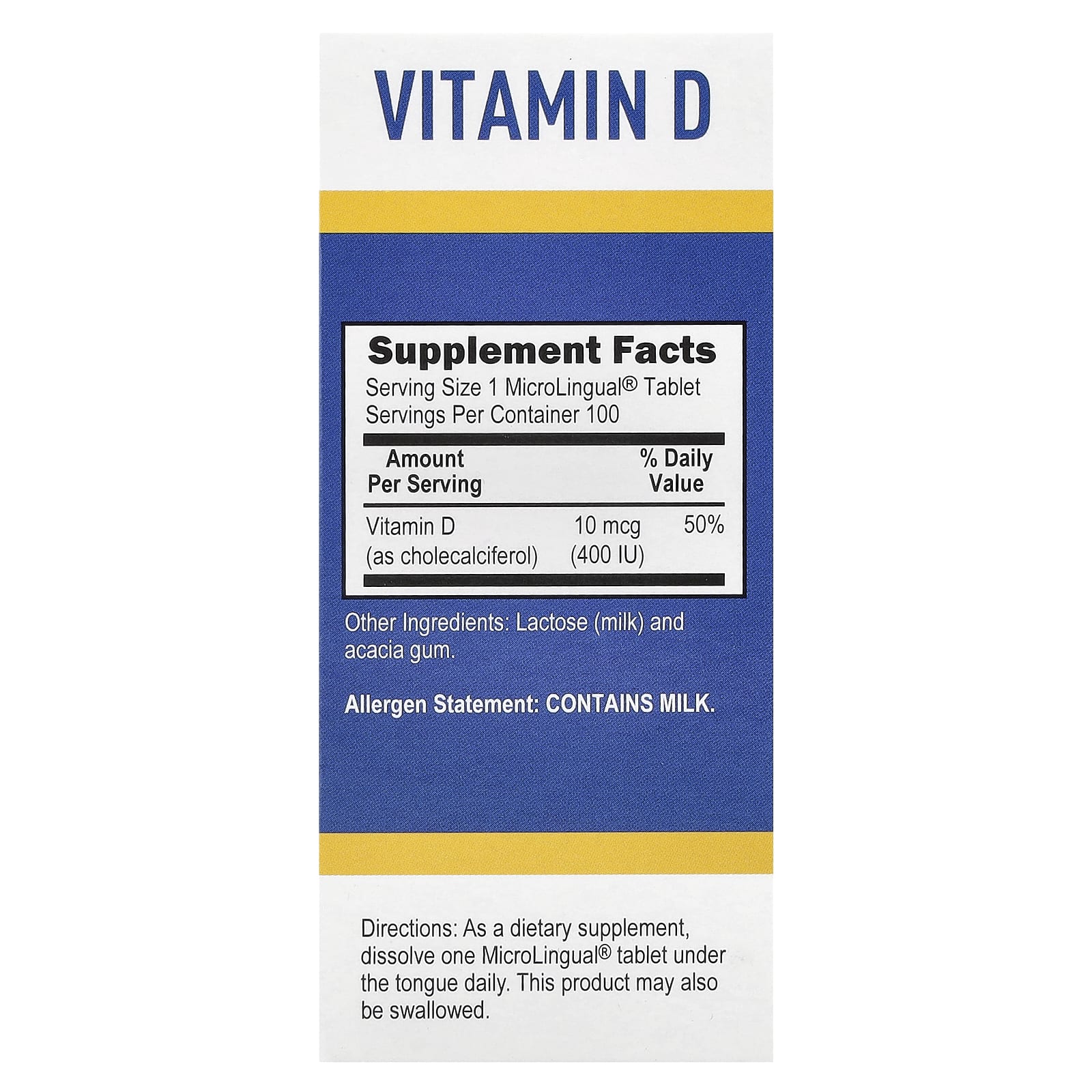 Superior Source, MicroLingual, Витамин D3, 400 IU, 100 таблеток