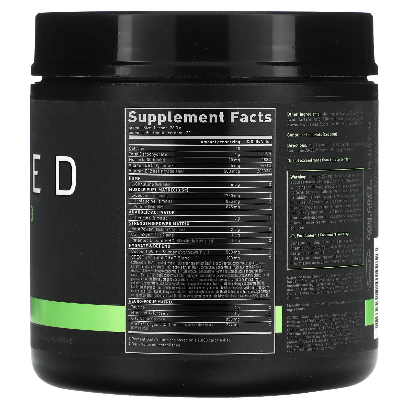 Pre-Kaged, перед тренировкой, Cherry Bomb, 566 г (1,25 фунта)