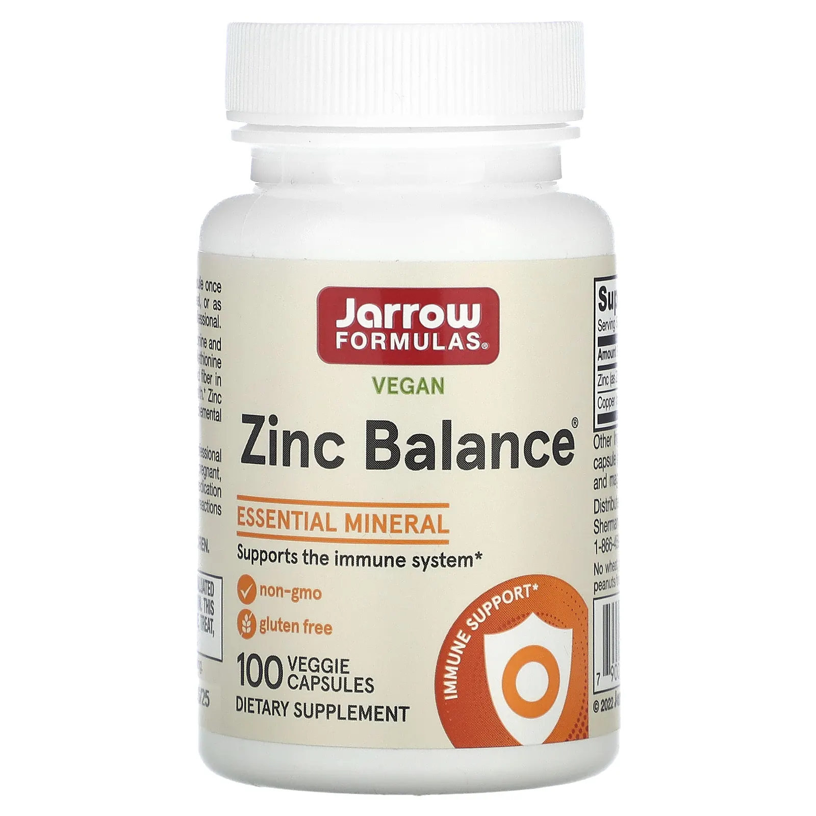 Jarrow Formulas, Zinc Balance, веганская добавка, 100 растительных капсул