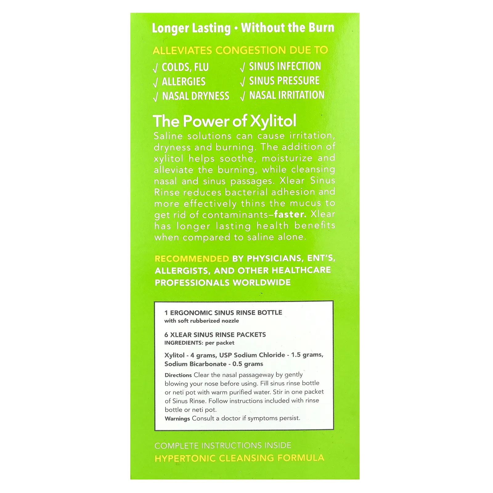 Xlear, Натуральный ополаскиватель для синусов с ксилитолом, 1 набор