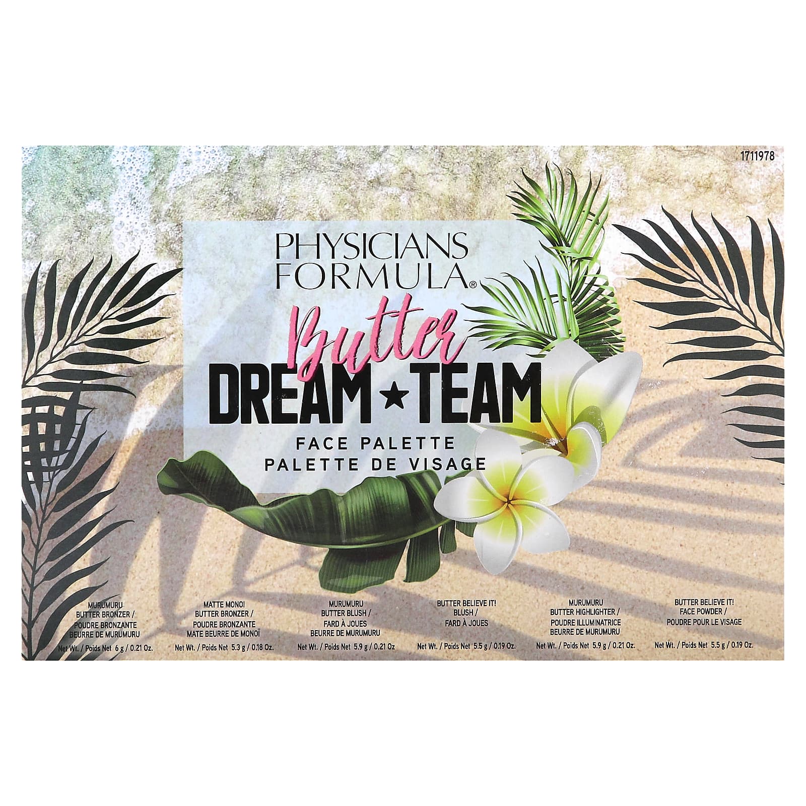 Physicians Formula, Butter Dream Team, палитра теней для лица, 1 шт.