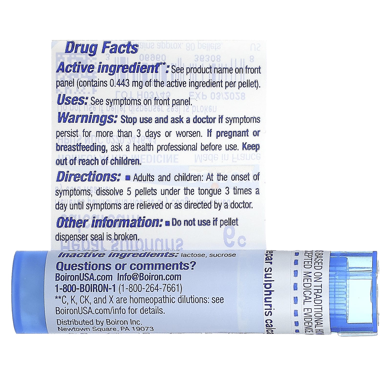 Boiron, Hepar Sulphuris Calcareum, 6C, прибл. 80 гранул