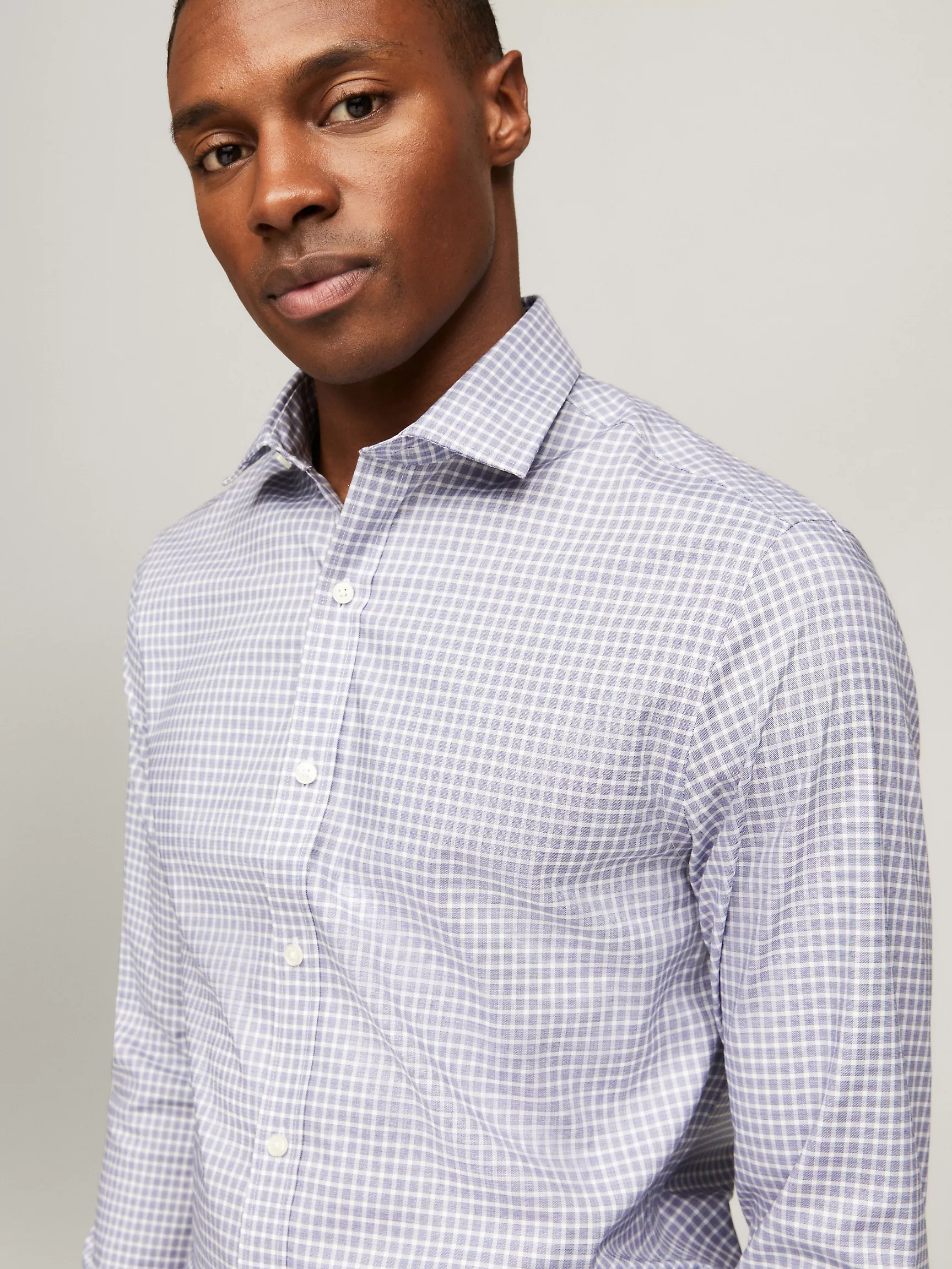 Мужская рубашка Tommy Hilfiger, Приталенная рубашка THFlex в клетку