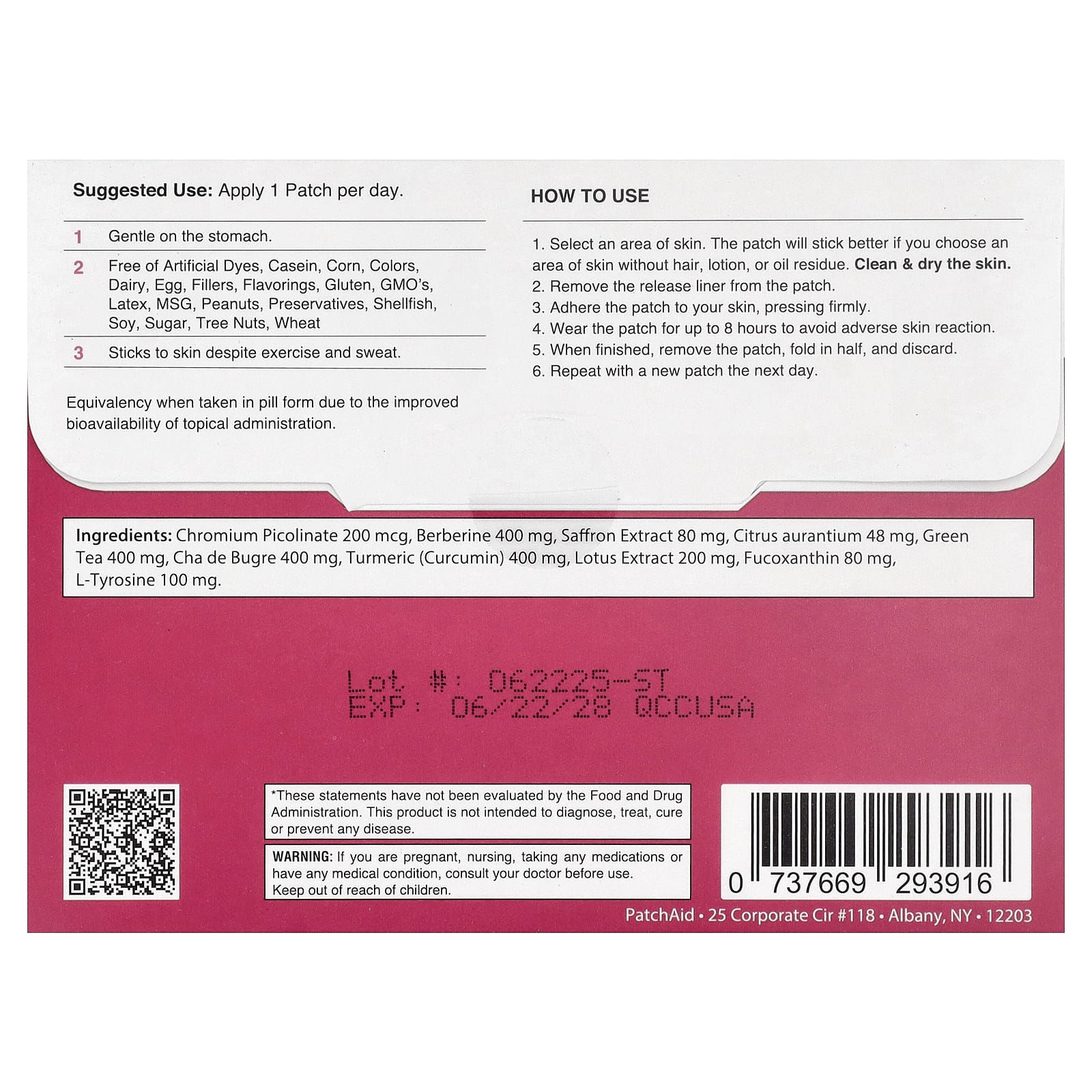 PatchAid, Slim Trim, патч для подавления аппетита, 30 шт.