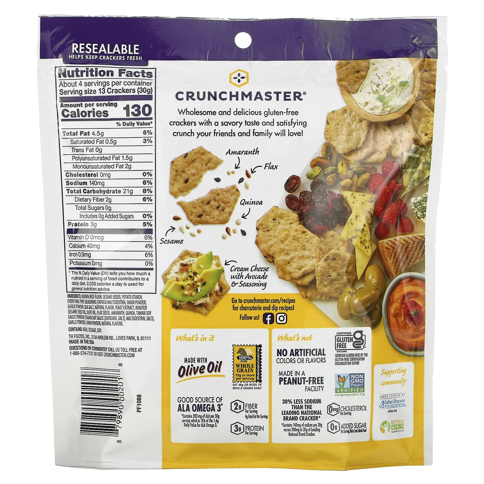 Crunchmaster, Multi-Seed, хрустящие рисовые крекеры, Ultimate Everything, 113 г (4 унции)