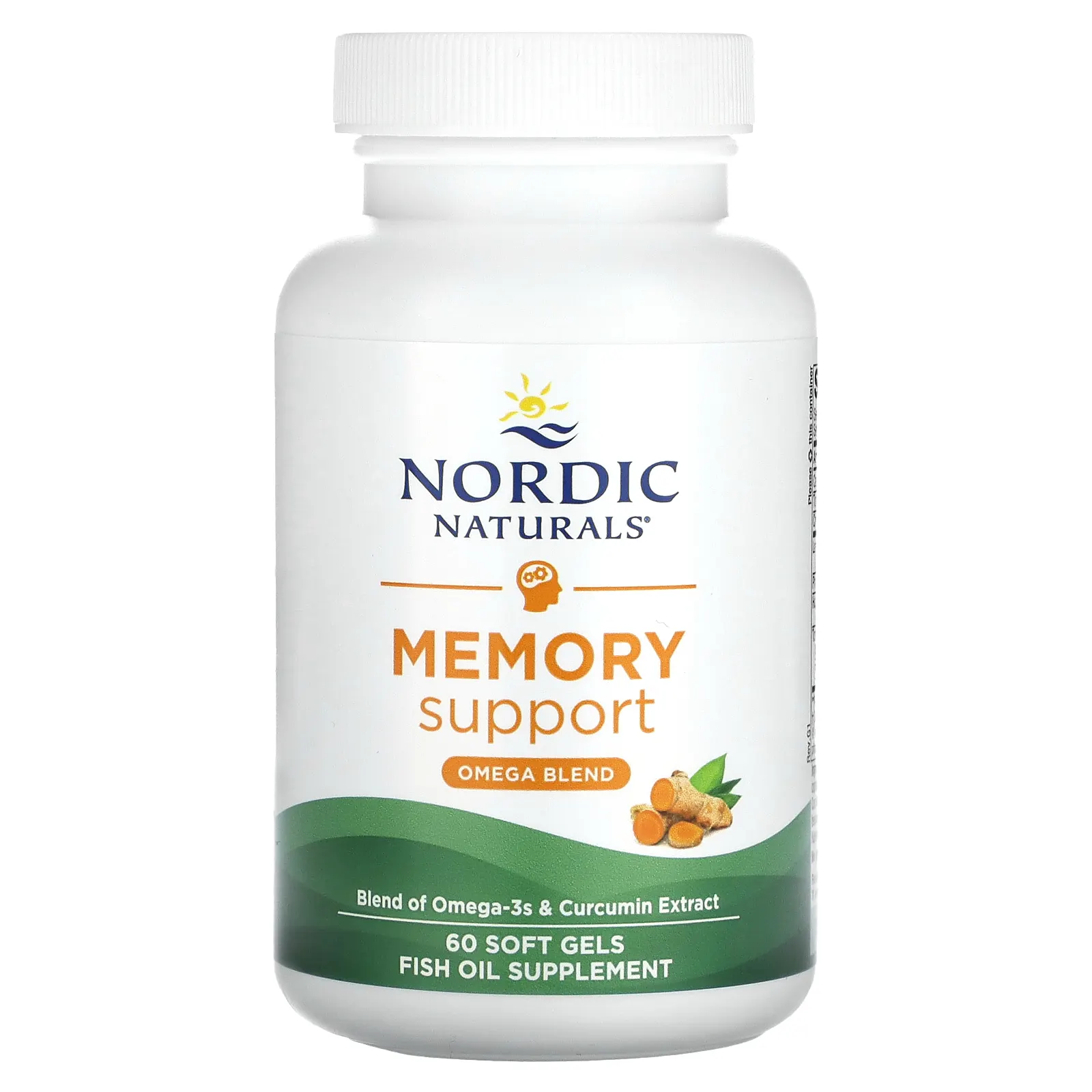 Nordic Naturals, Memory Support, смесь омега кислот для поддержки памяти, 1000 мг, 60 капсул (500 мг в 1 капсуле)