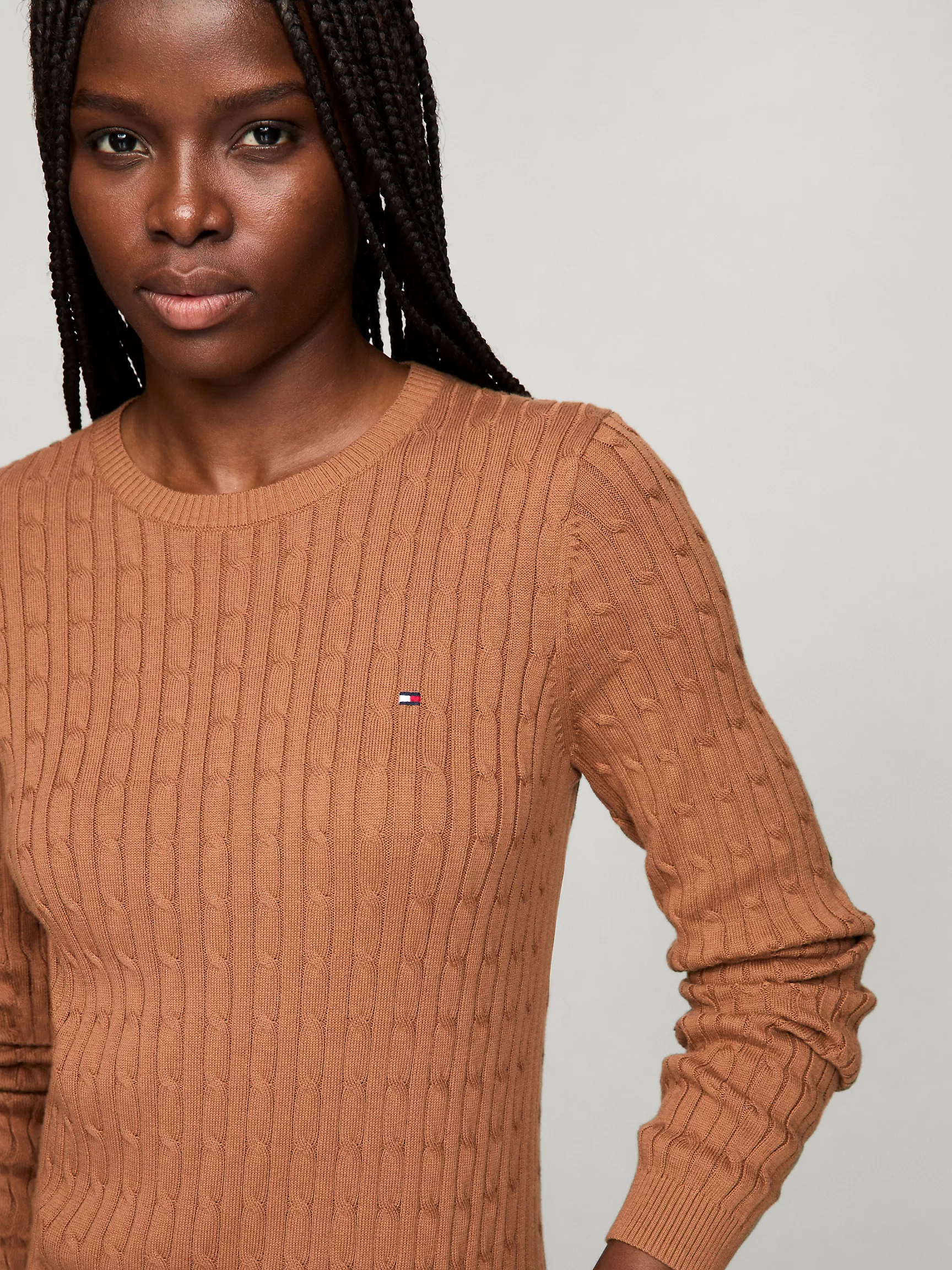 Женский свитер Tommy Hilfiger, Свитер с длинным рукавом и узором "косы"