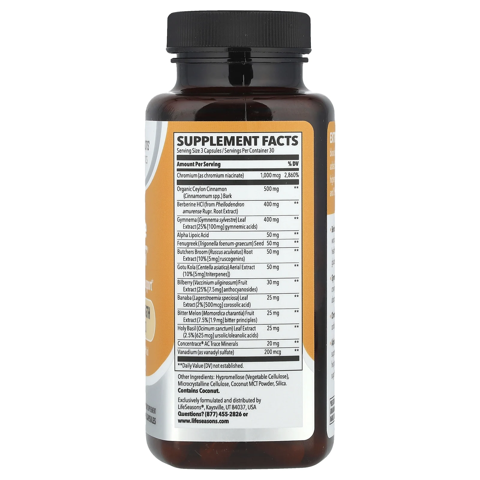 LifeSeasons, Therapeutics, Glucose Stabili-T® с берберином гидрохлоридом, дополнительная сила действия, 90 растительных капсул