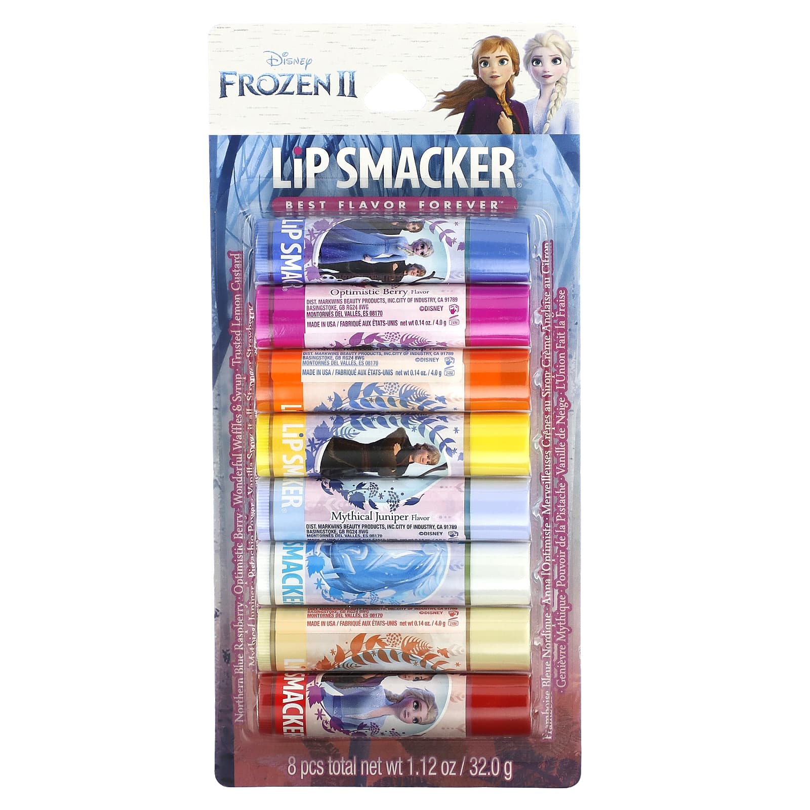 Lip Smacker, Disney Frozen II, бальзам для губ, набор для вечеринок, 8 шт., 32 г (1,12 унции)