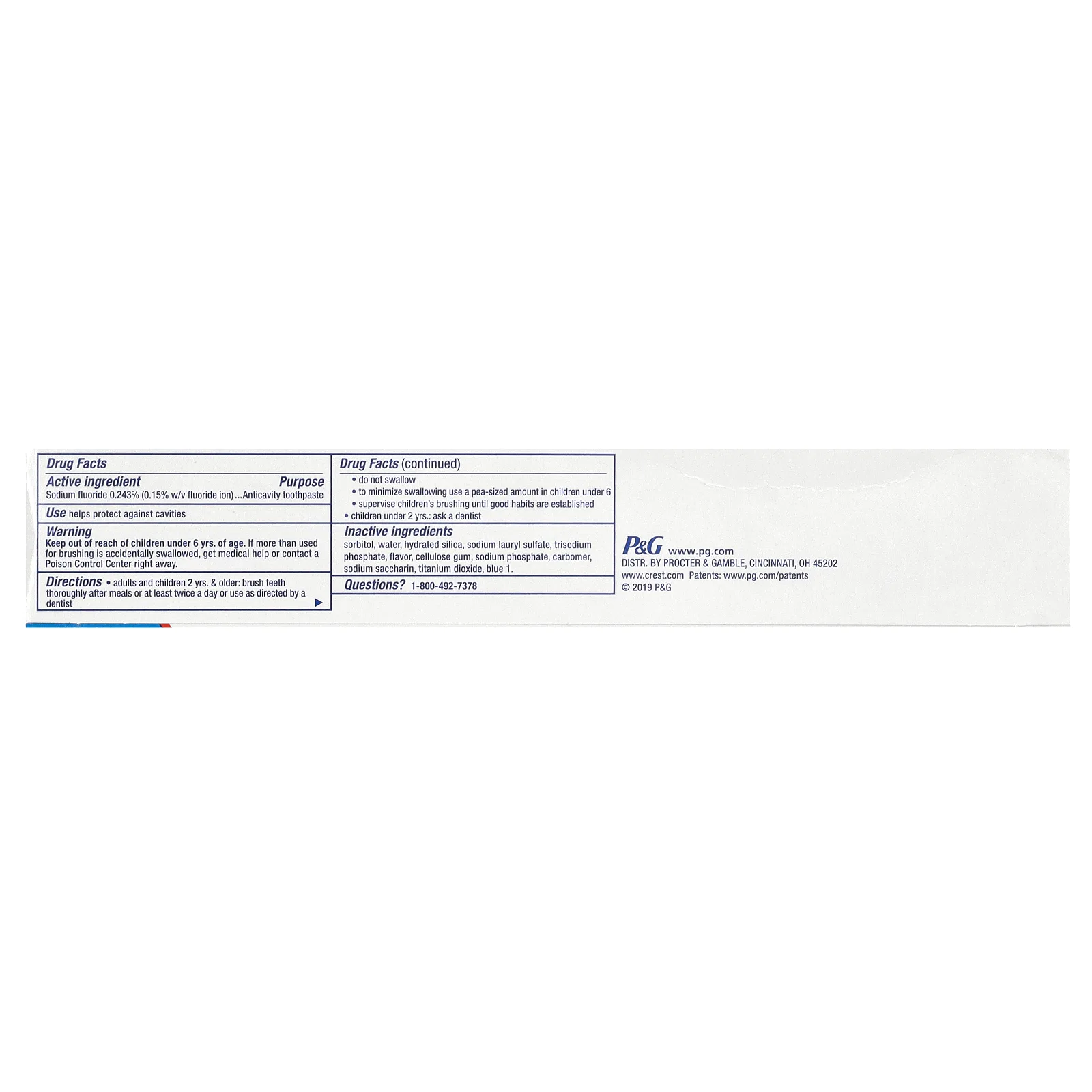 Crest, Cavity Protection, зубная паста против кариеса с фтором, обычная паста, 3 тюбика по 161 г (5,7 унции)
