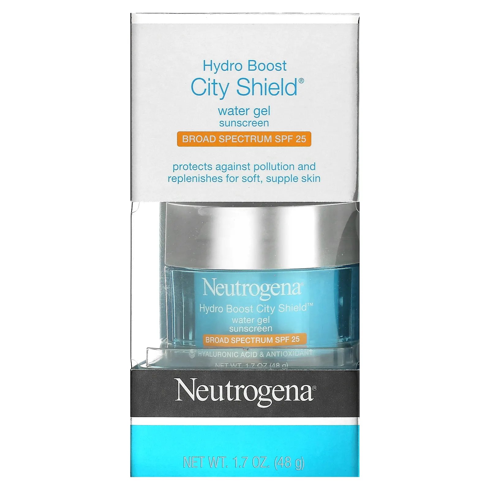 Neutrogena, Hydro Boost City Shield, солнцезащитное средство на гелевой основе, SPF 25, 48 г (1,7 унции)