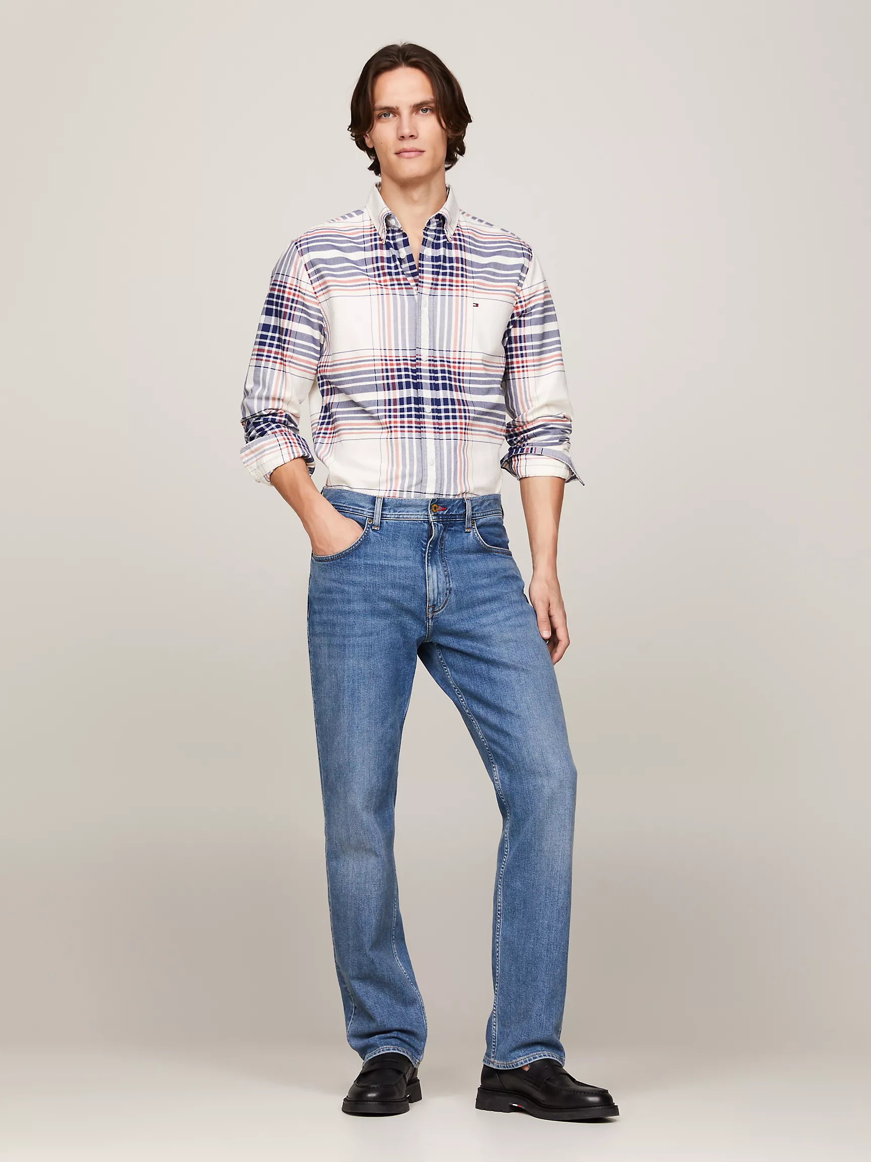 Мужская рубашка Tommy Hilfiger, Рубашка стандартного кроя из оксфорда в клетку