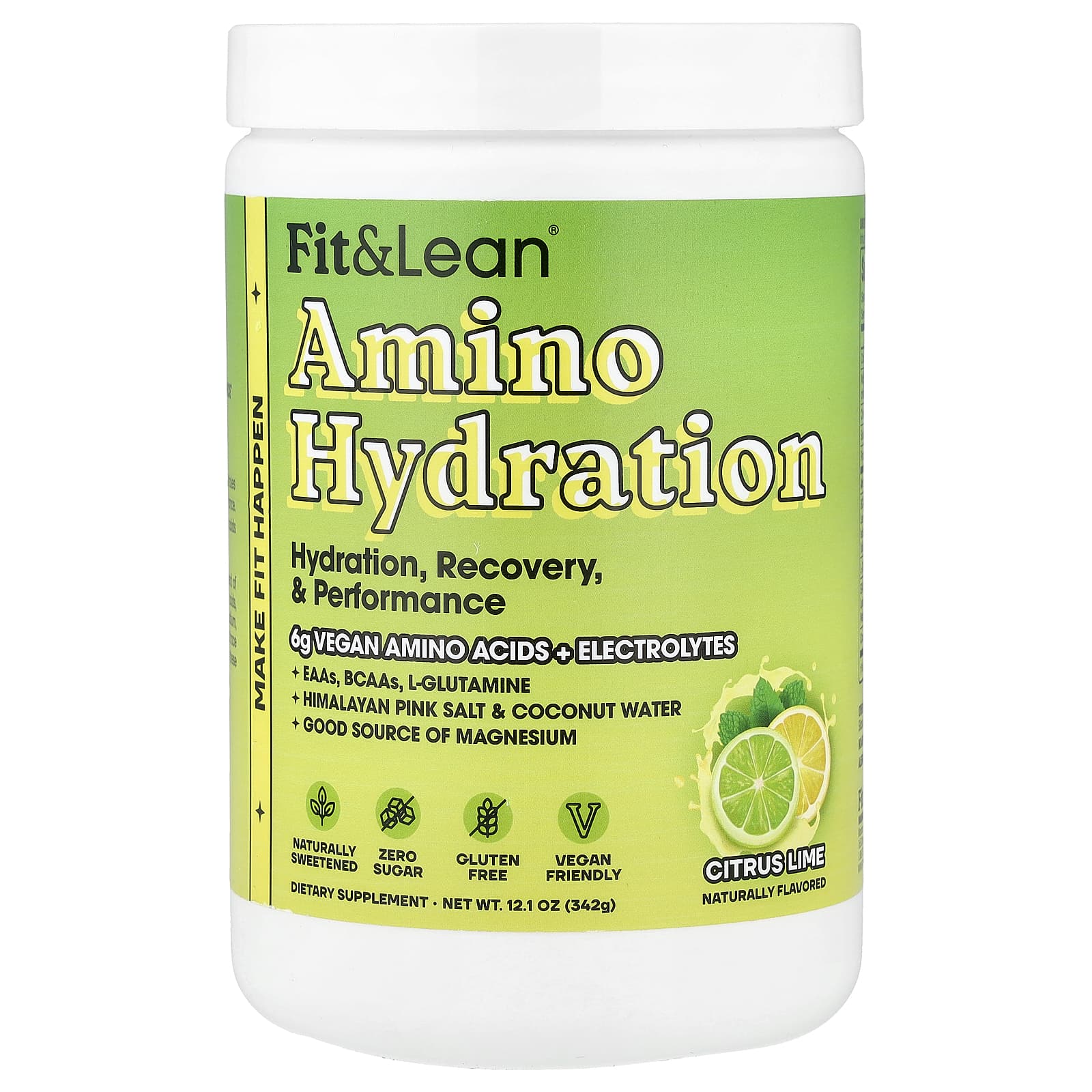 Fit & Lean, Amino Hydration, аминокислота с цитрусовыми и лаймом, 342 г (12,1 унции)
