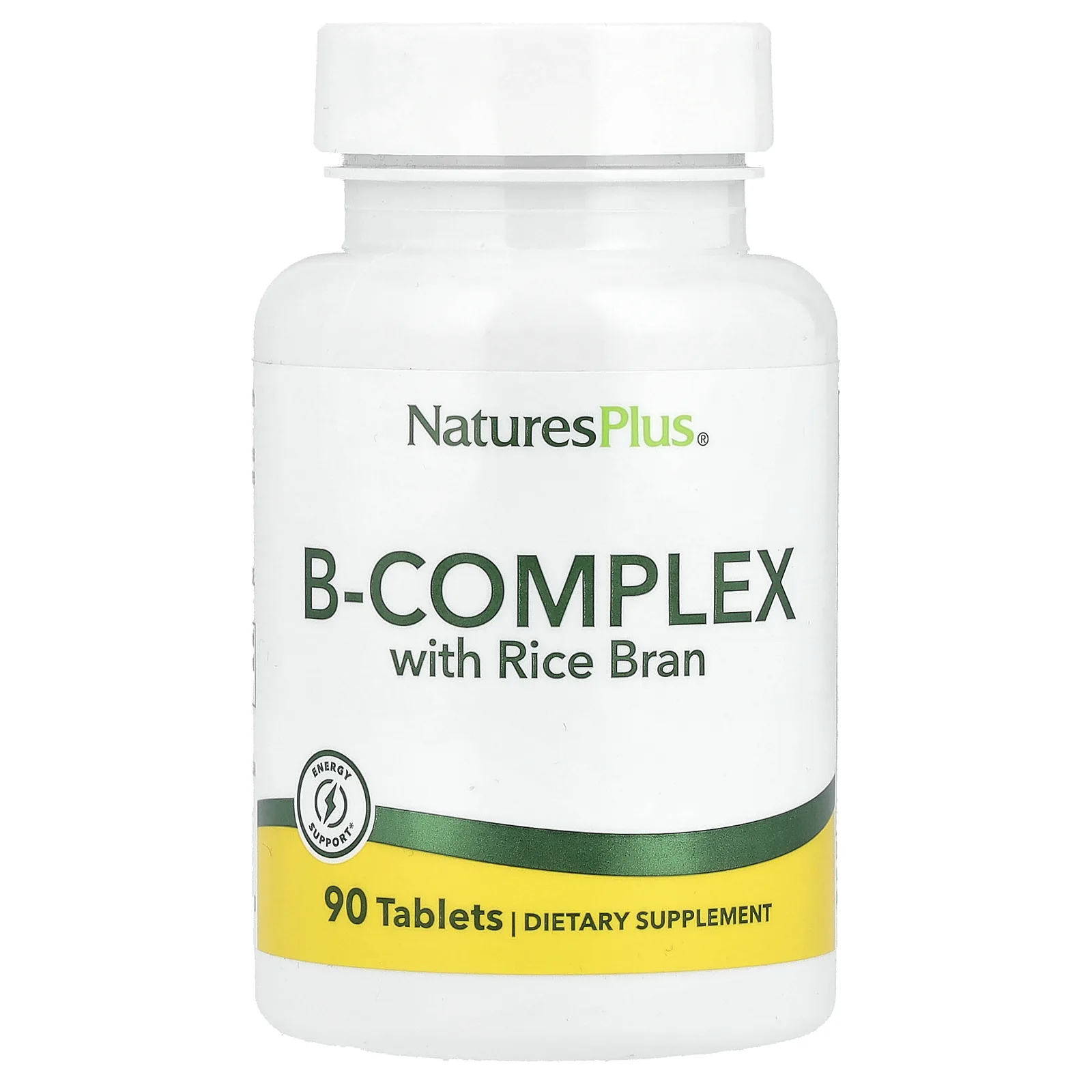 NaturesPlus, Комплекс витаминов группы B с рисовыми отрубями, 90 таблеток