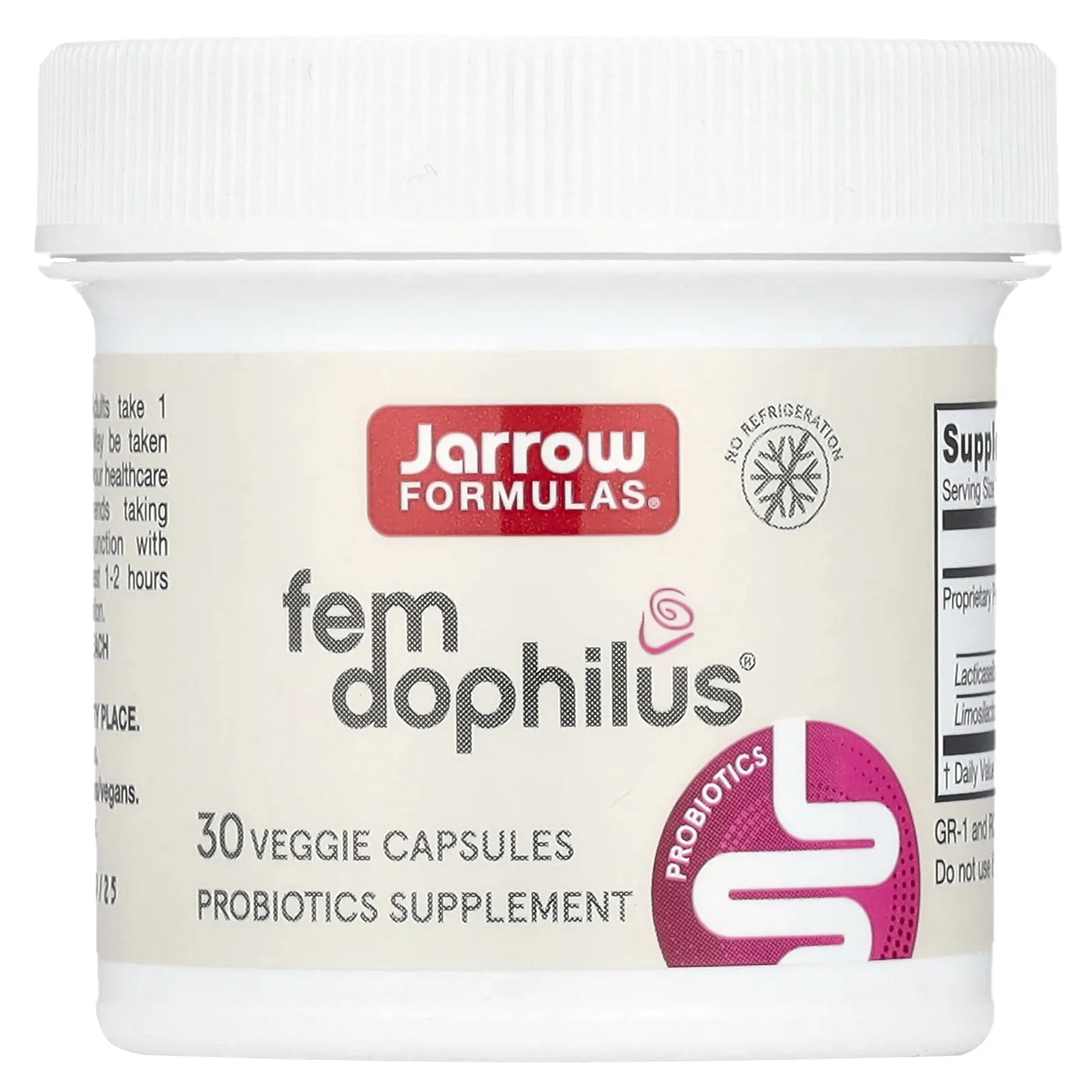 Jarrow Formulas, Fem Dophilus, пробиотики, 1 млрд КОЕ, 30 растительных капсул