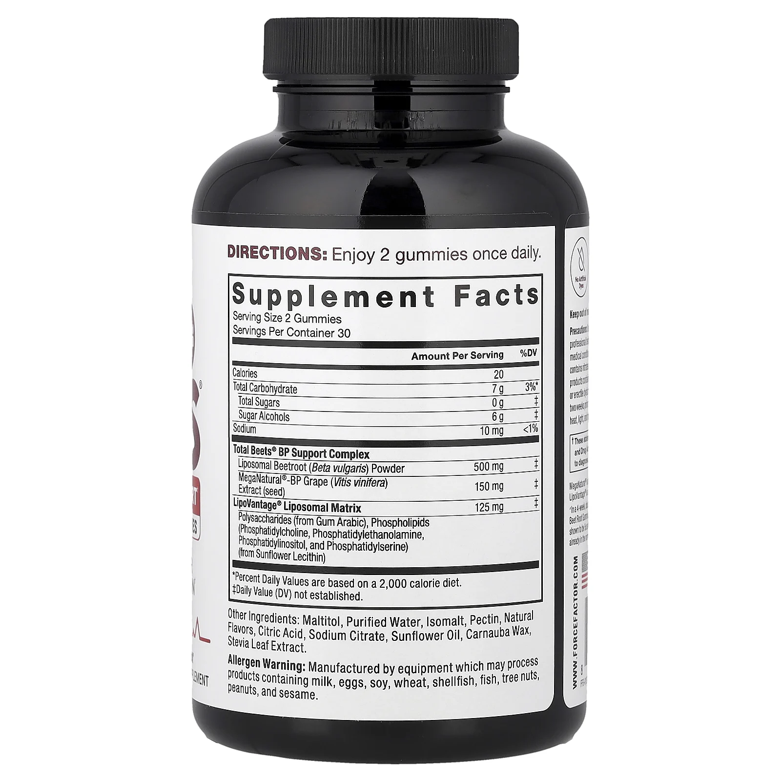 Force Factor, Total Beets®, жевательные таблетки для поддержки артериального давления, со вкусом ягод, 60 жевательных таблеток