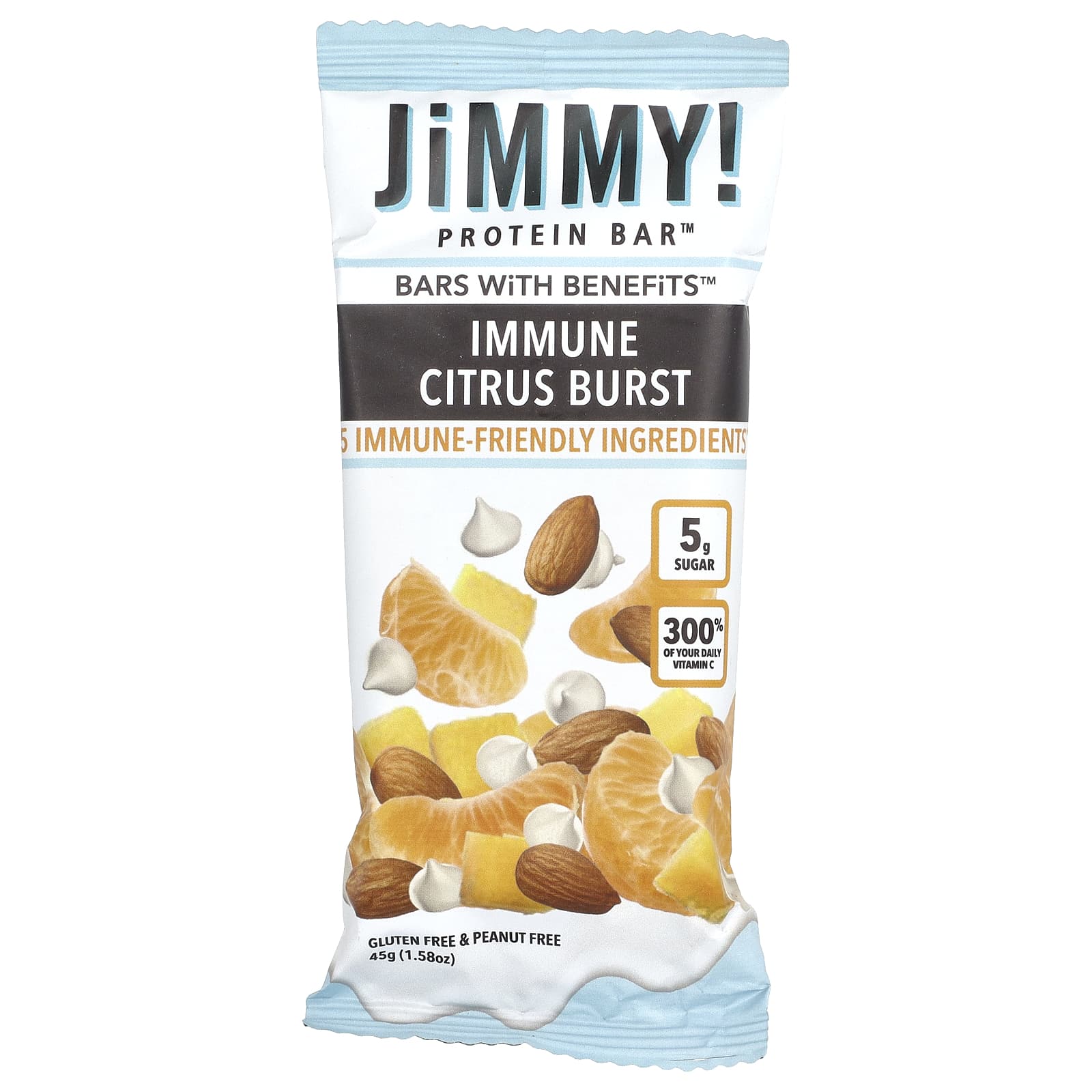 JiMMY!, Be Well Bars With Benefits, Immune Citrus Burst, 12 протеиновых батончиков, 45 г (1,58 унции)