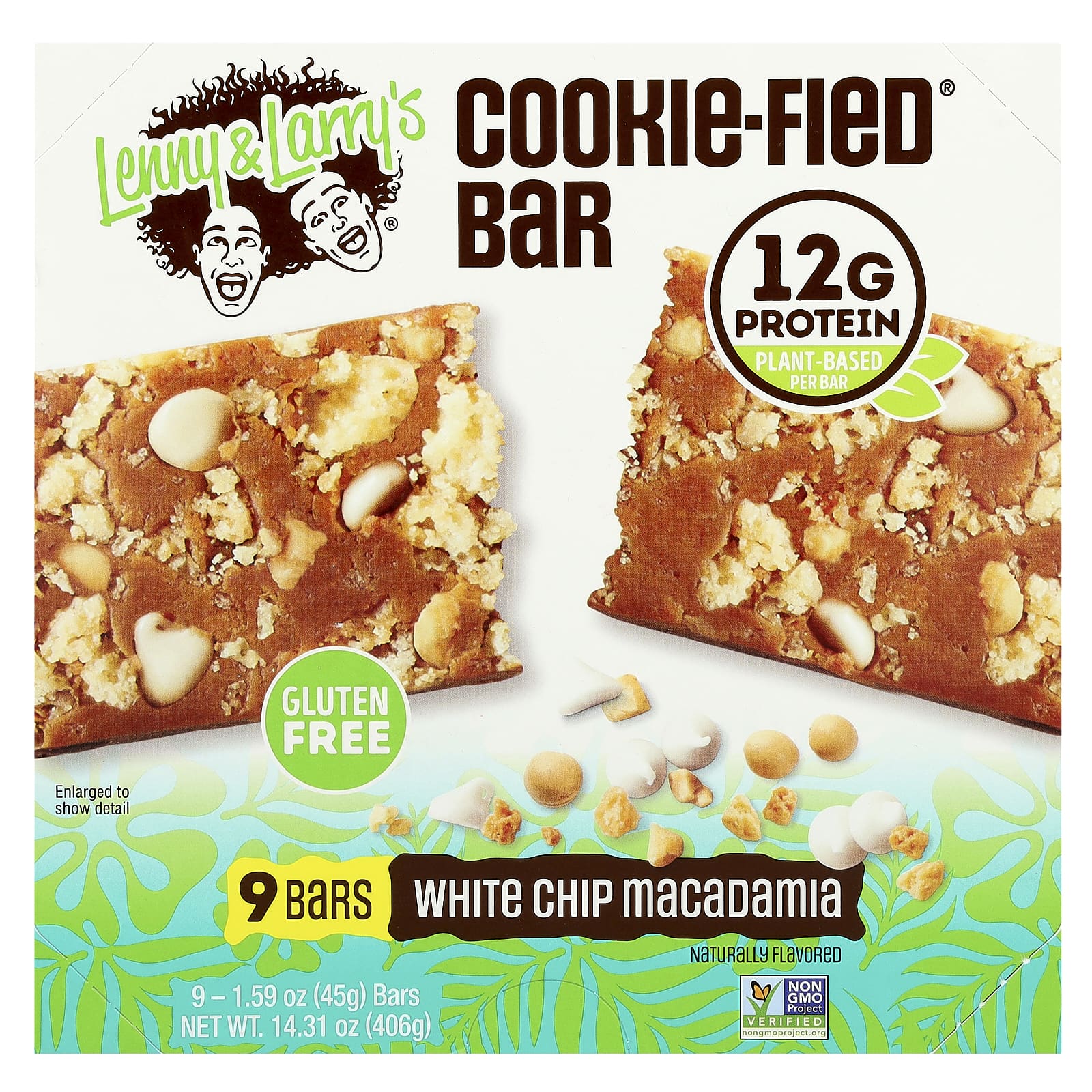 Lenny & Larry's, Cookie-Fied®, батончик с белой крошкой макадамии, 9 батончиков, 45 г (1,59 унции)