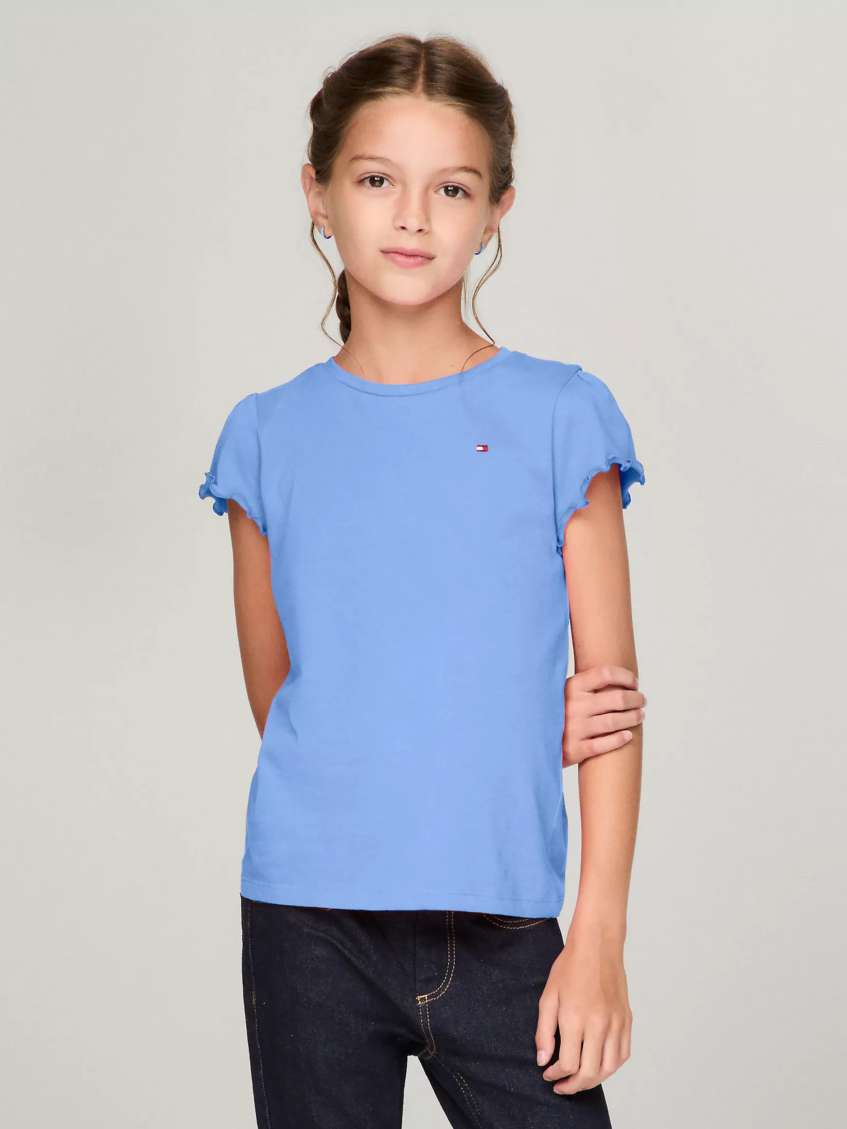 Топ для девочек Tommy Hilfiger, Детская футболка с рукавами-воланами