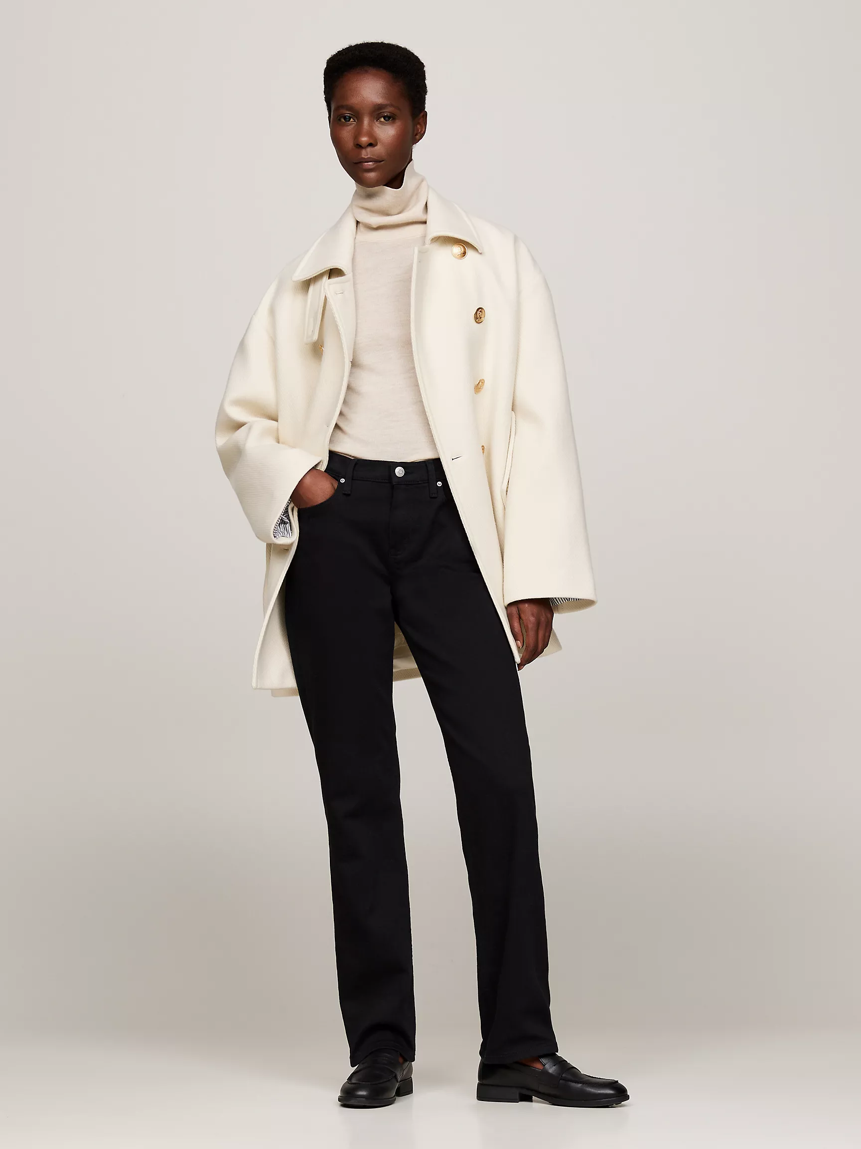 Женские джинсы Tommy Hilfiger, Черные джинсы средней посадки прямого кроя