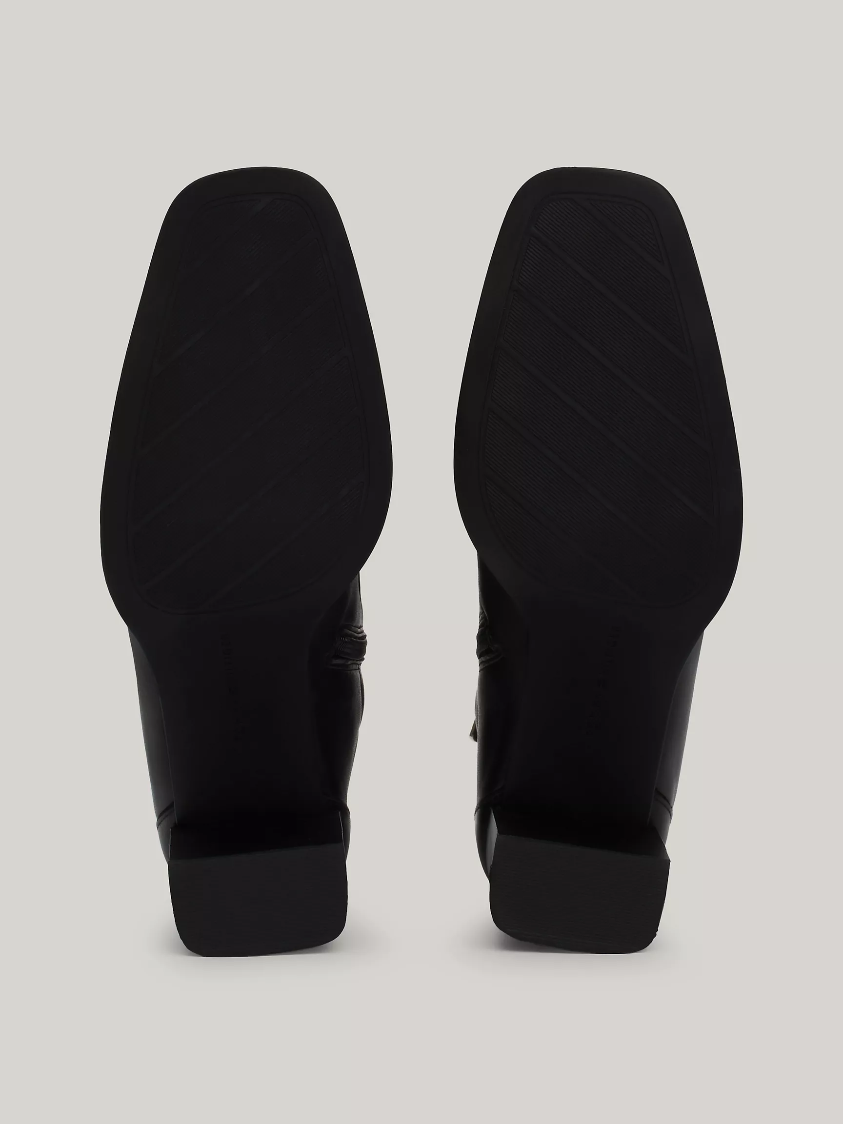 Женские ботинки Tommy Hilfiger, Кожаные ботинки с квадратным носком и массивным каблуком