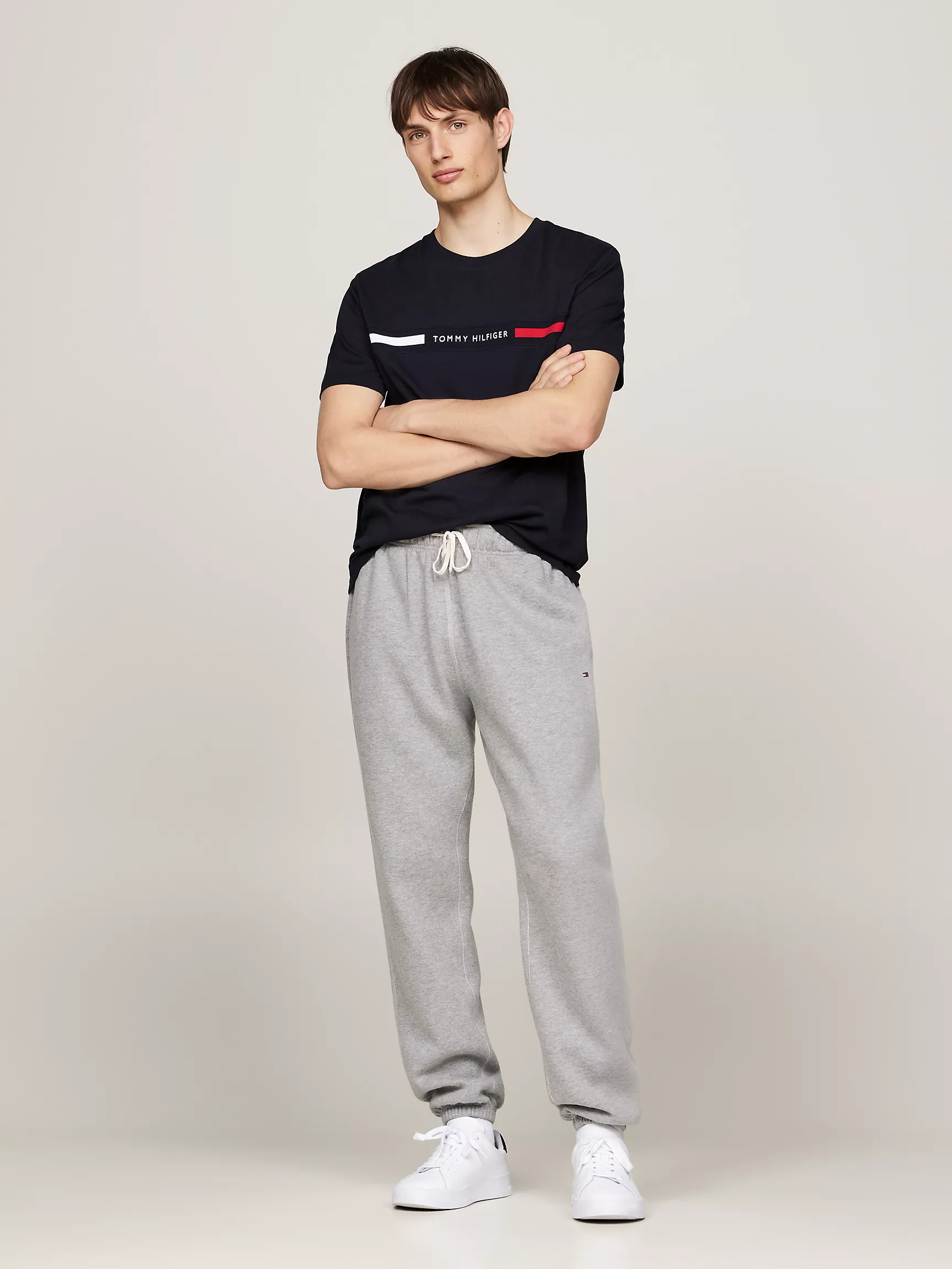 Мужская футболка Tommy Hilfiger, Футболка Tommy с ребристой вставкой и логотипом