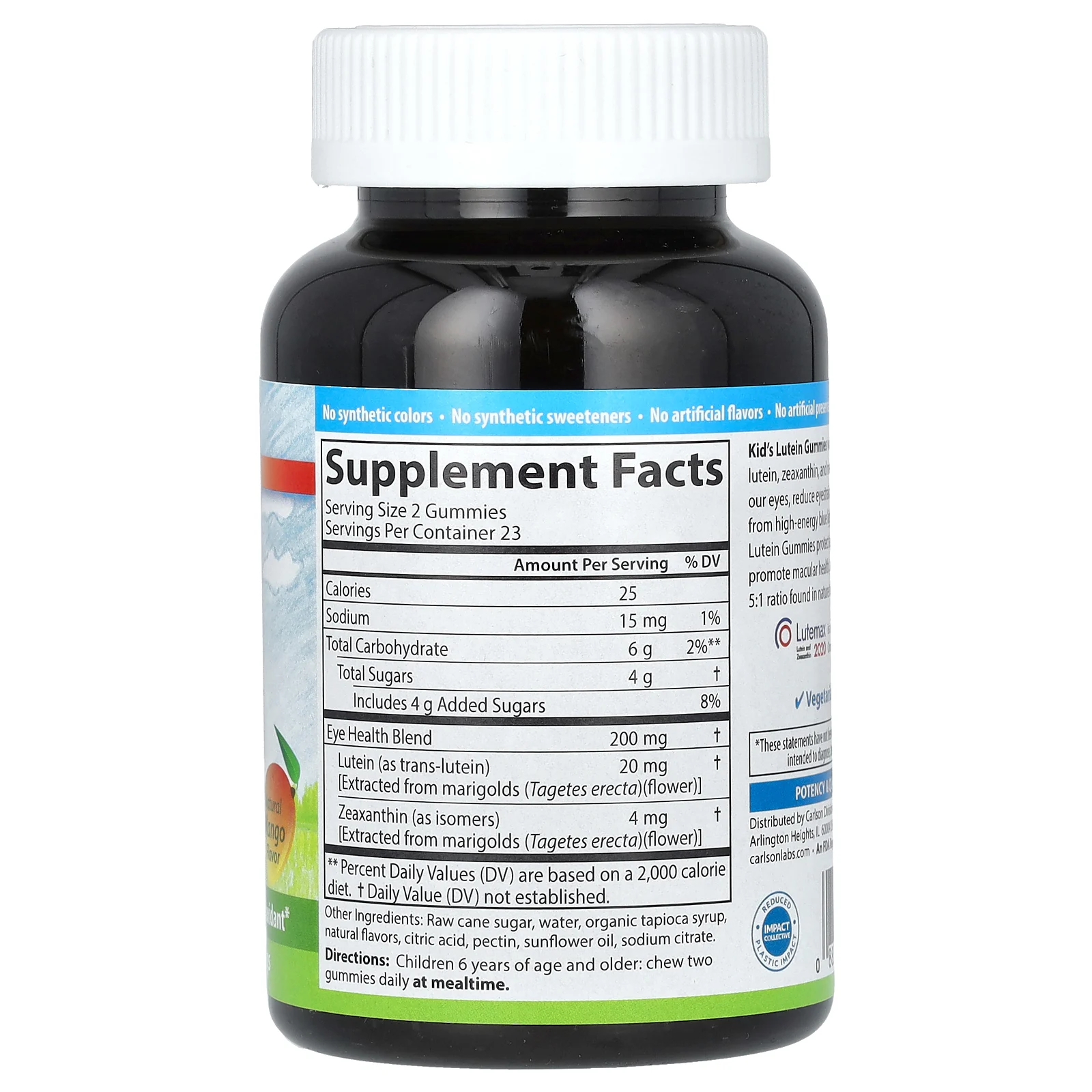 Carlson, Kid's Lutein Gummies, натуральное манго, 46 вегетарианских жевательных таблеток