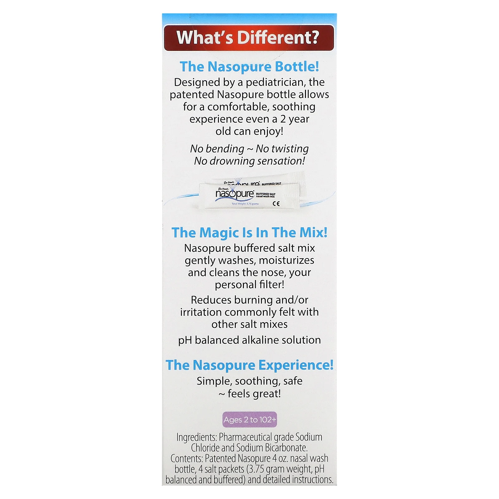 Nasopure, Dr. Hana's Nasal Wash, набор для промывания носа, для детей от 2 до 102 лет, набор из 6 предметов