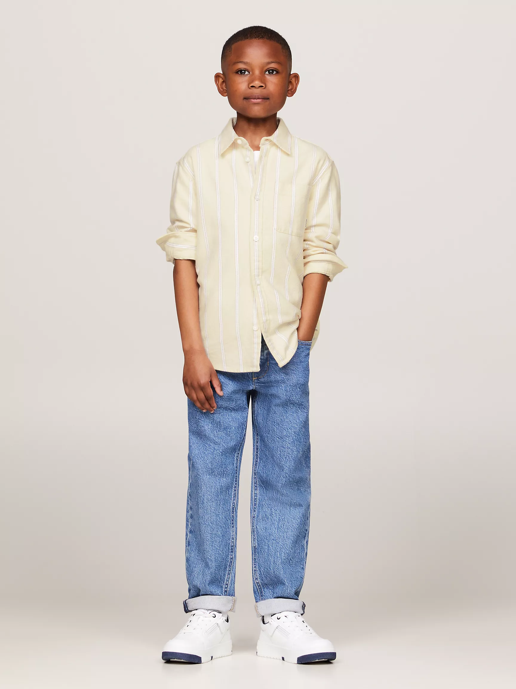 Рубашка для мальчика Tommy Hilfiger, Детская рубашка с длинным рукавом в полоску