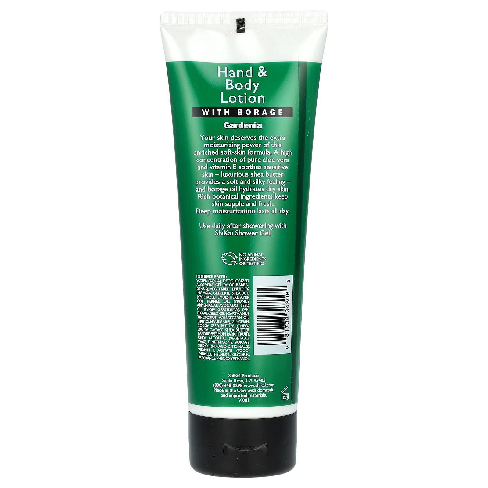 Shikai, увлажняющий лосьон для рук и тела, гардения, 238 мл (8 жидк. унций)