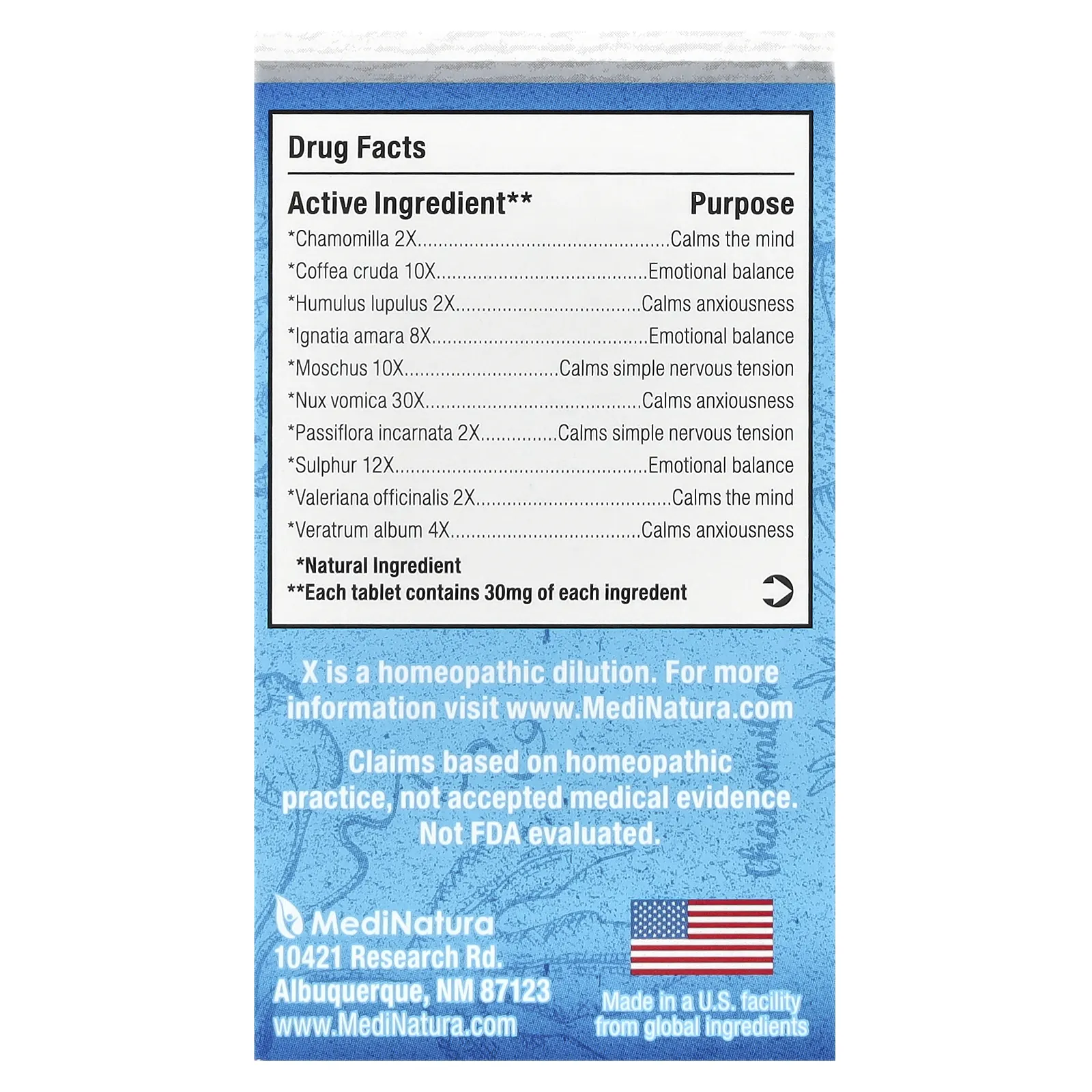 MediNatura, WellMind Calming Tablets, для снятия напряжения, 100 таблеток