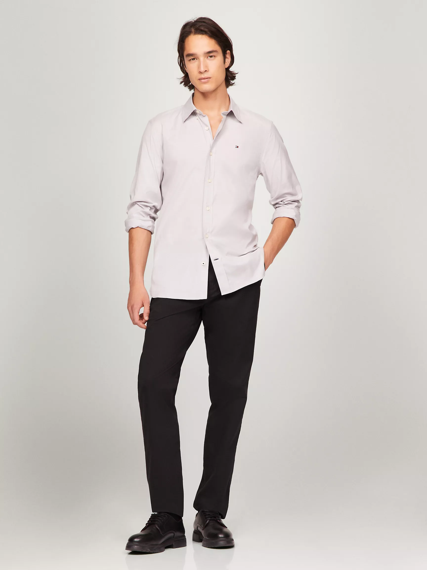 Мужская рубашка Tommy Hilfiger, Эластичная рубашка из поплина стандартного кроя