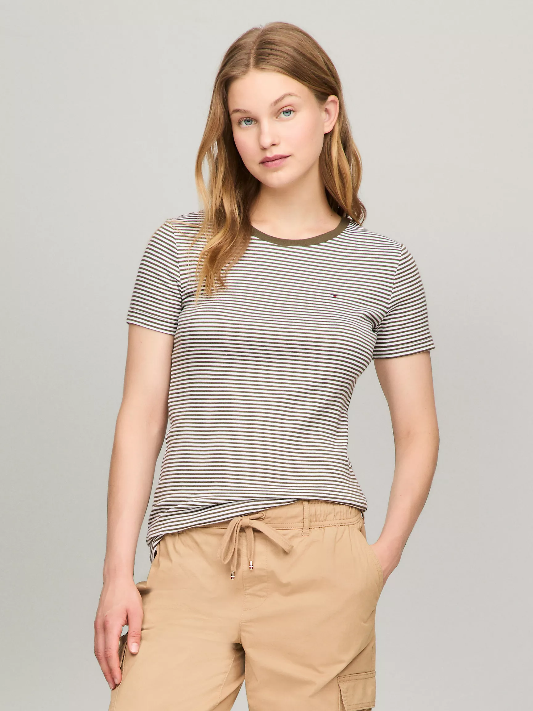 Женская футболка Tommy Hilfiger, Любимая футболка в полоску с круглым вырезом