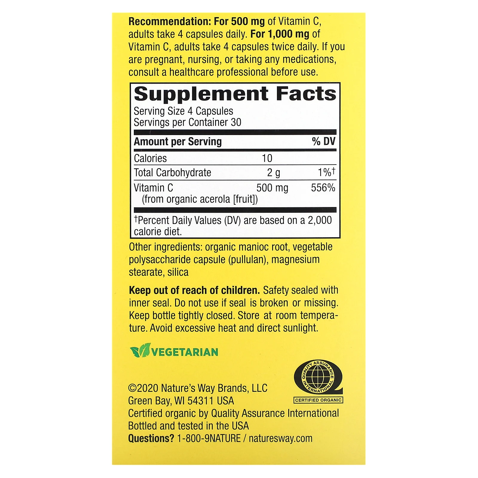 Nature's Way, Alive!, фруктовый источник витамина С, 120 вегетарианских капсул