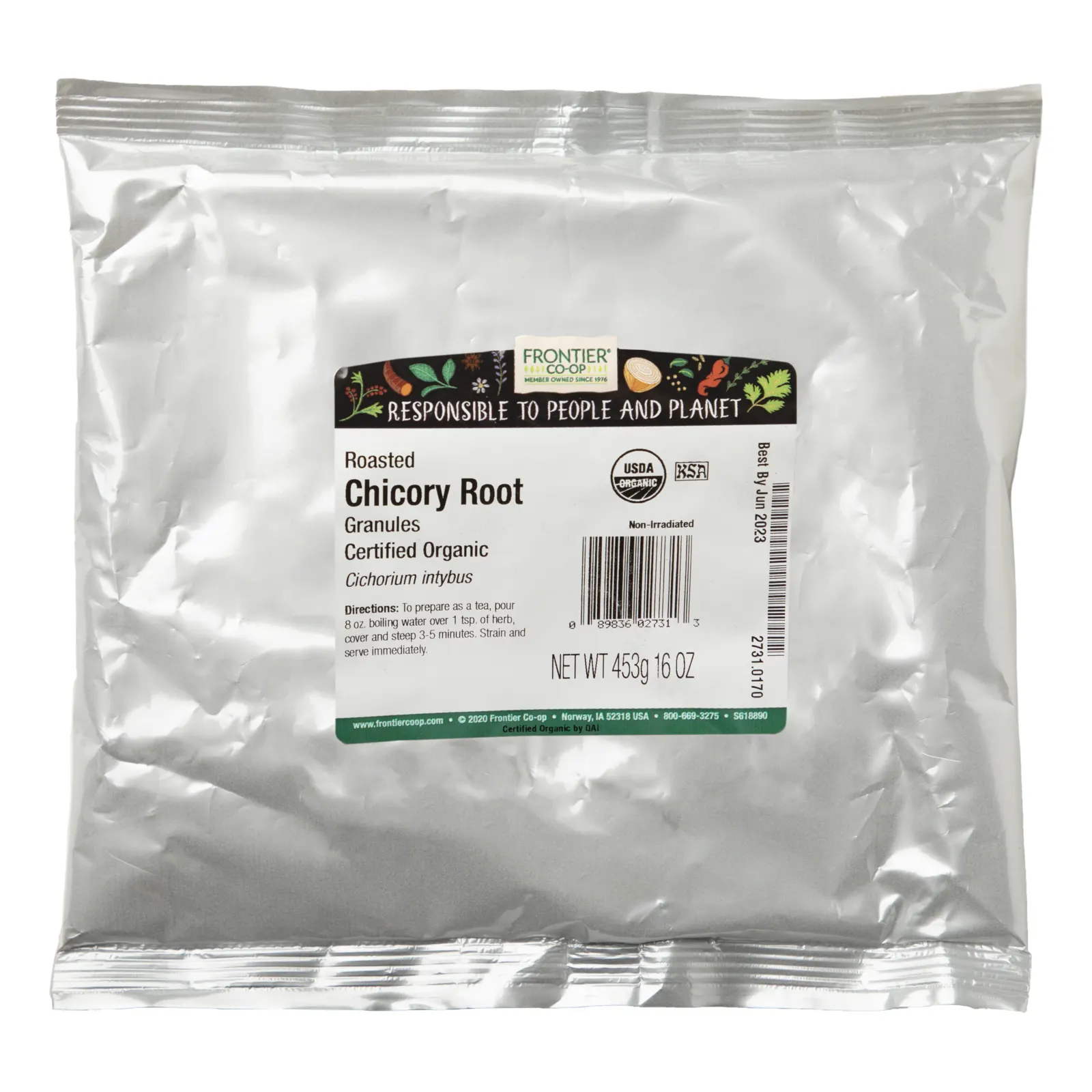 Frontier Co-op, обжаренный корень цикория, в гранулах, 453 г (16 унций)