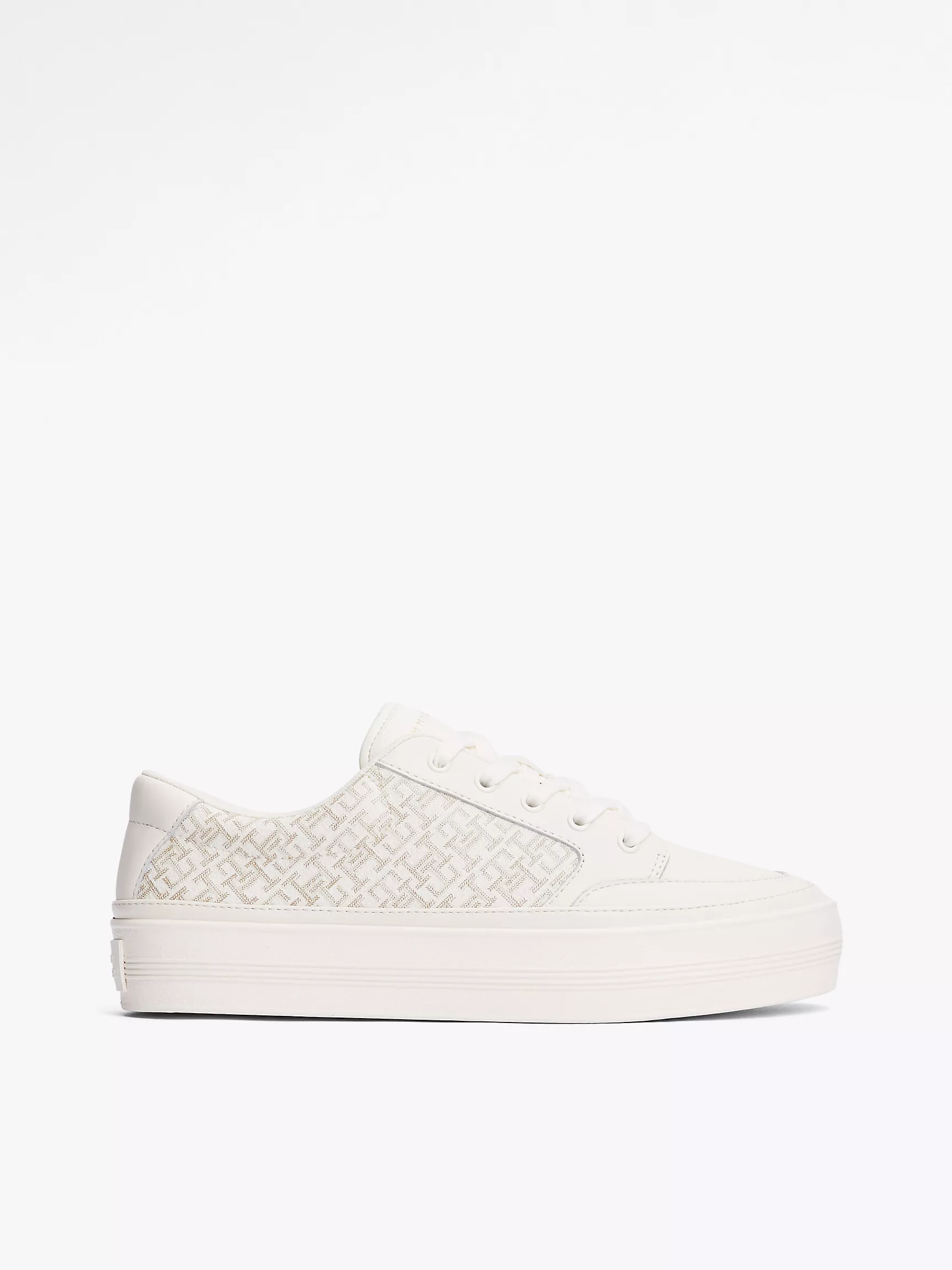 Женские кроссовки Tommy Hilfiger, Кожаные кеды на платформе с монограммным узором